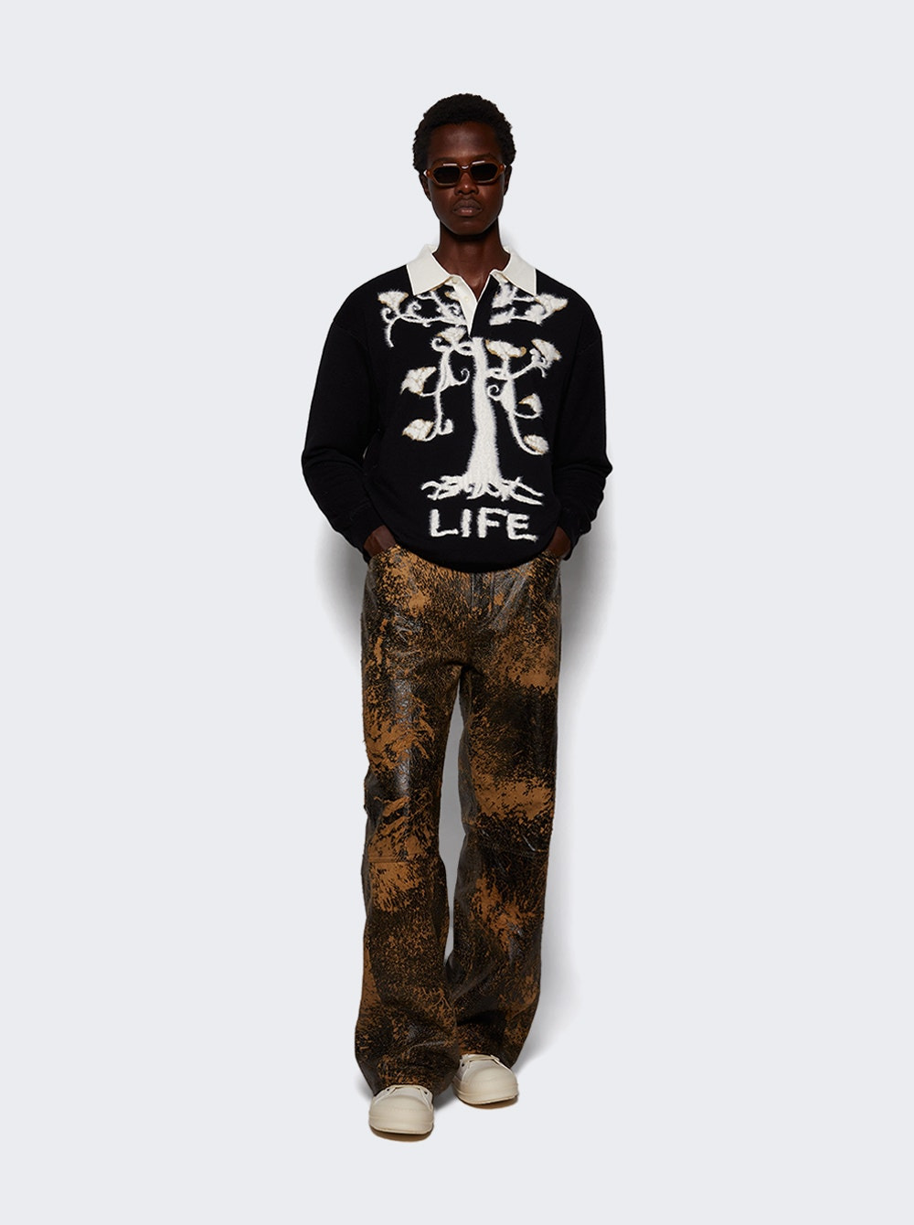 Aged Leather Venice Jeans Brown - 5