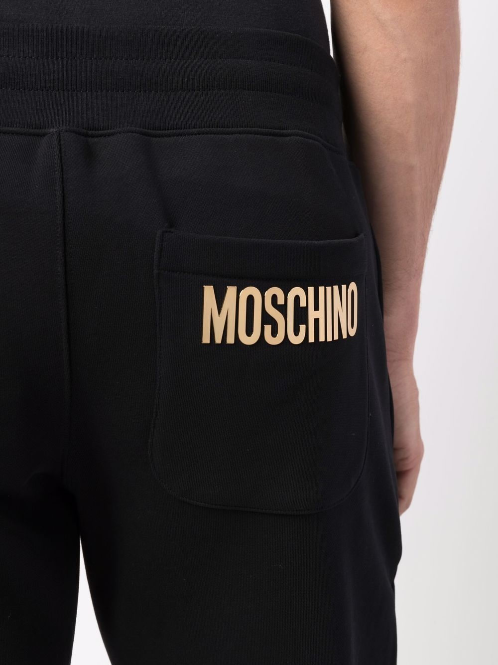 logo-lettering cotton track trousers - 5