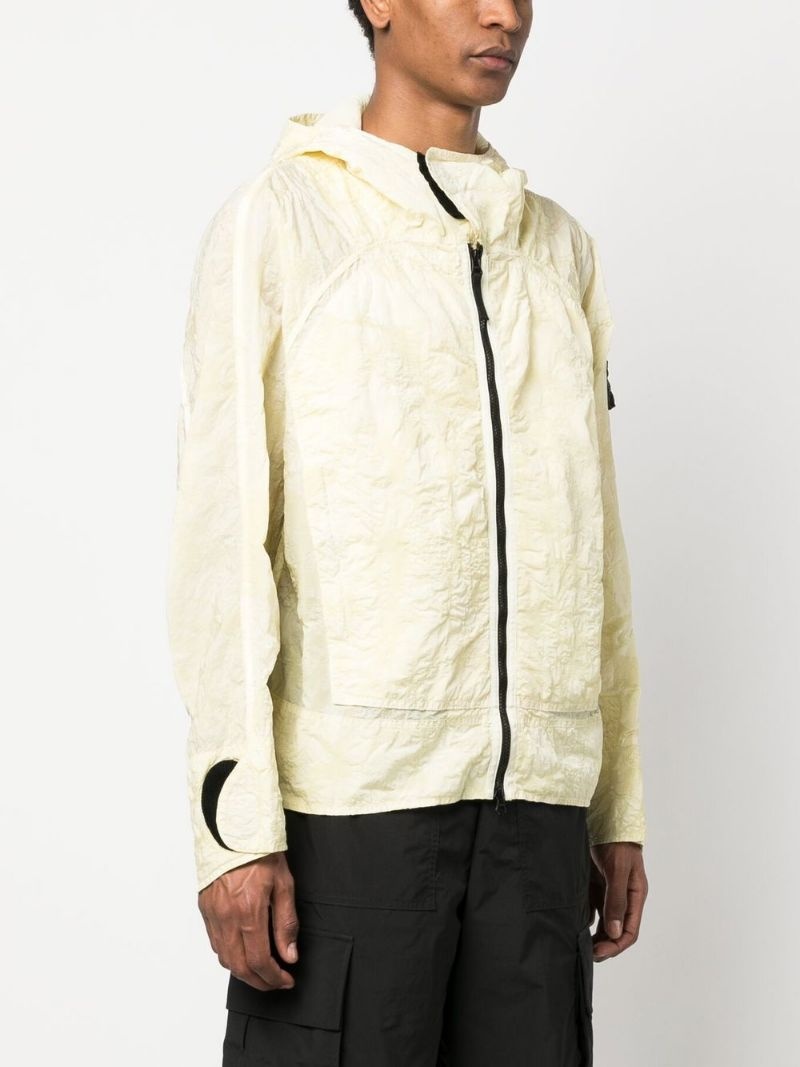 crinkle-finish hooded jacket - 3