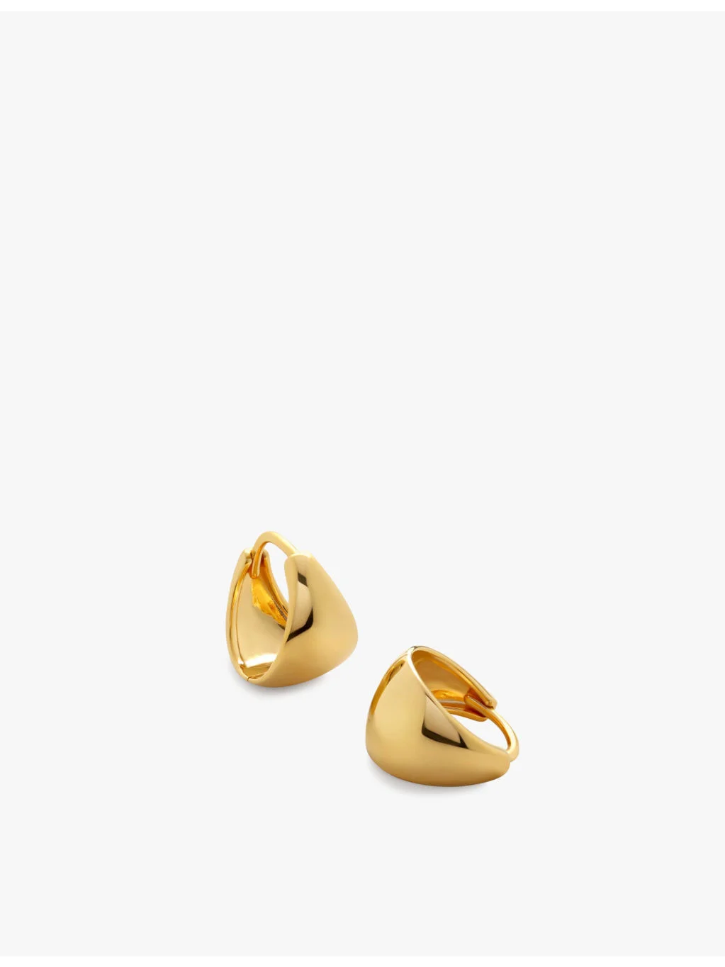 Tapered 18ct yellow gold-plated vermeil sterling silver huggie earrings - 1