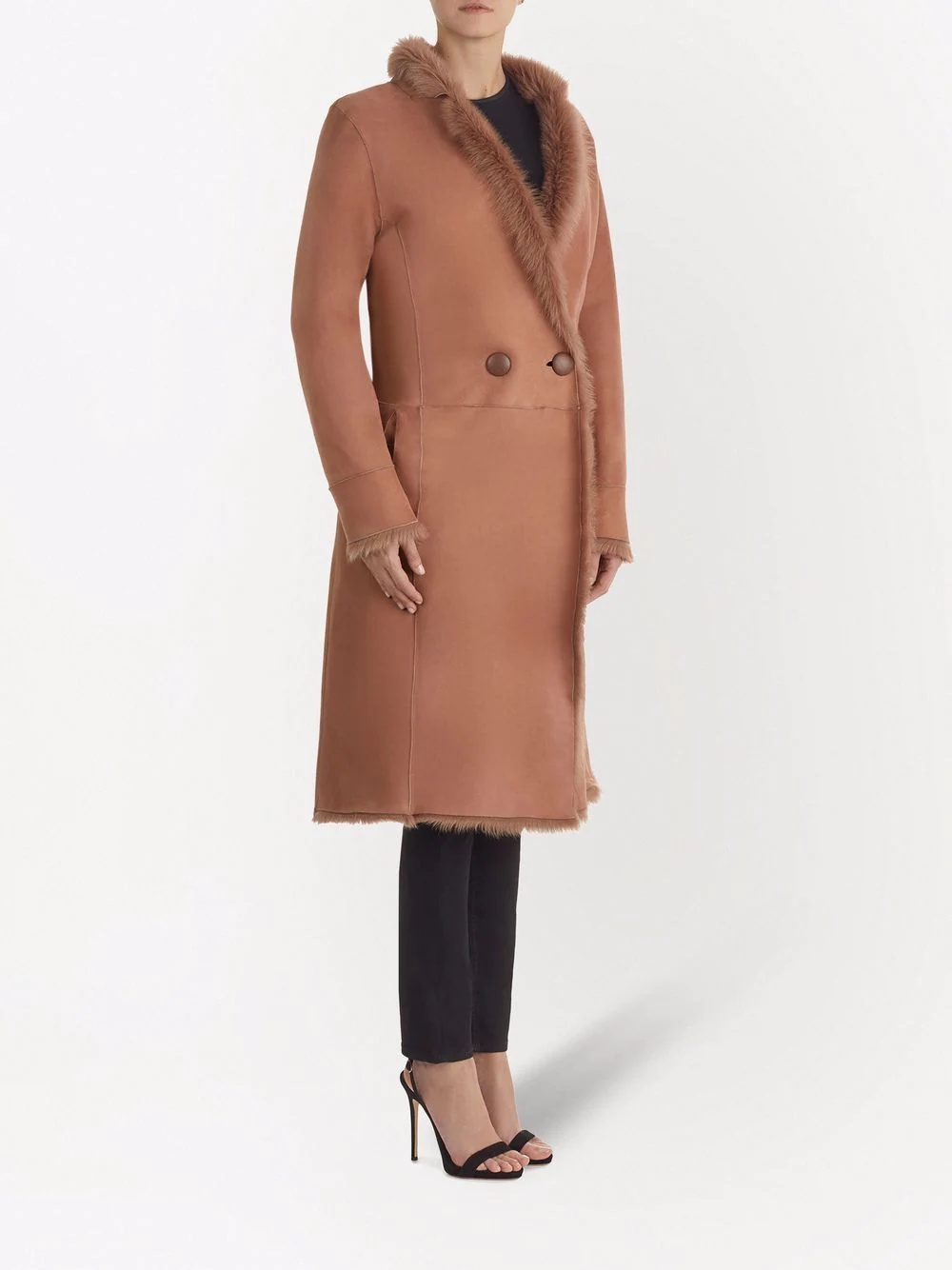 Annie suede double-breasted coat - 2