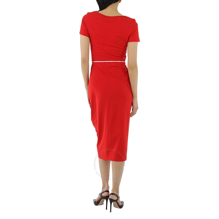 Marni Ladies Ruched Cut-Out Round Neck Midi Dress - 5
