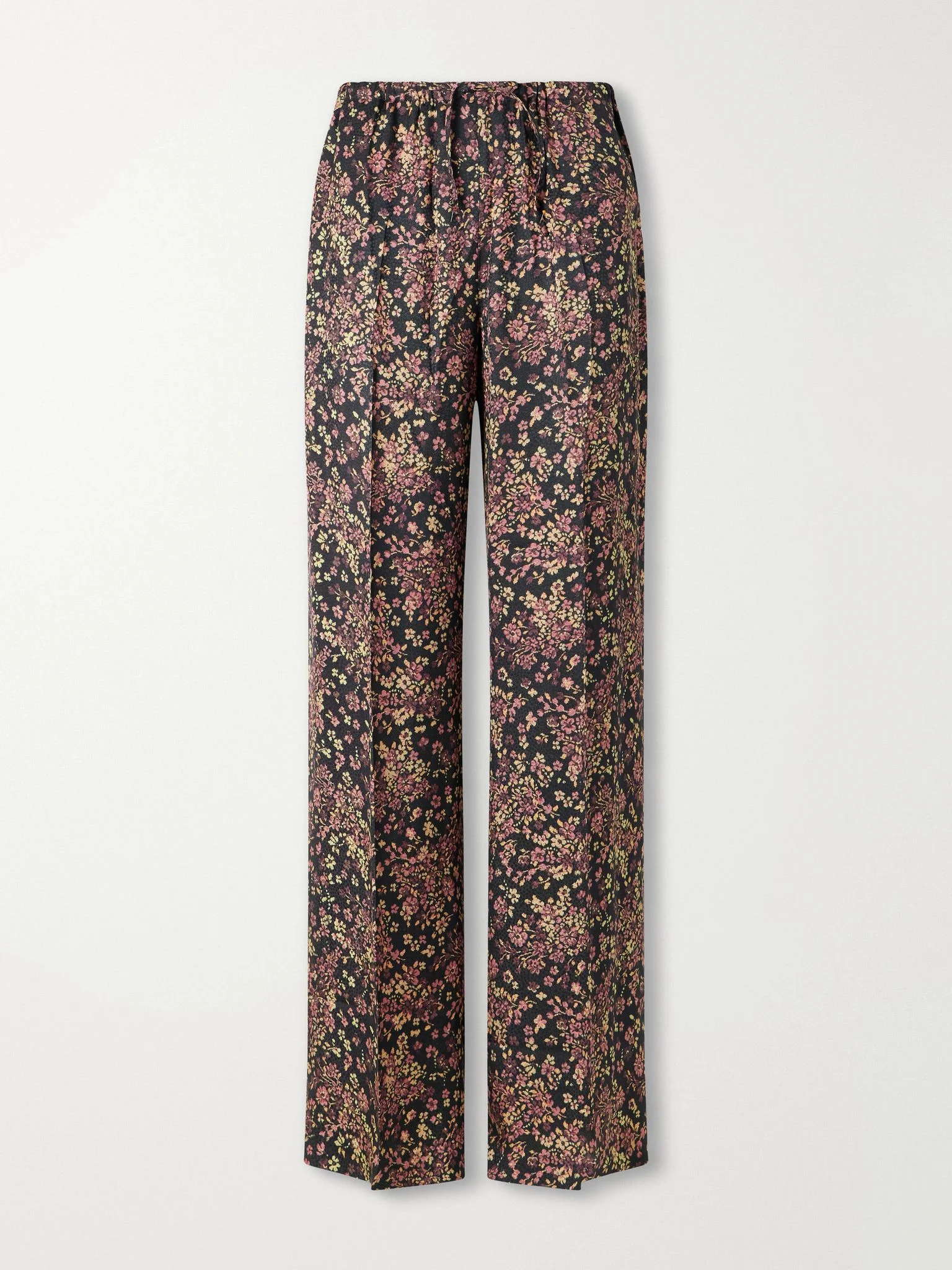 Floral-print crepe straight-leg pants Multi - 1