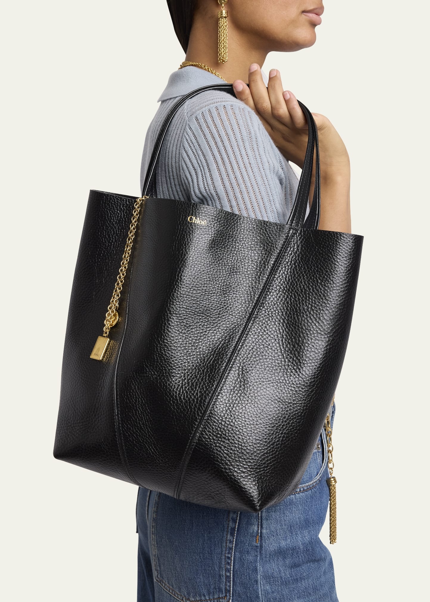 Spin Medium Tote Bag in Leather - 2