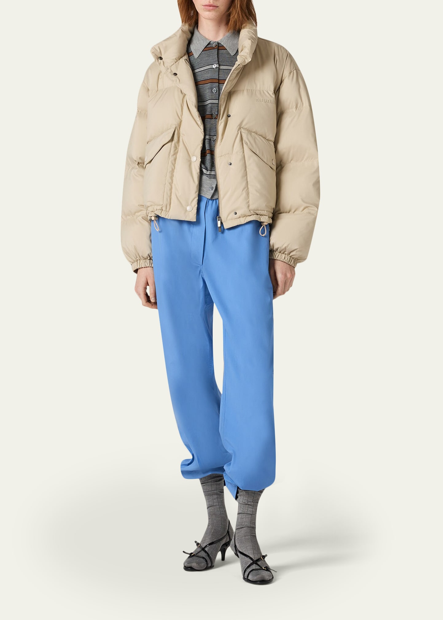 Oversized Ponge Puffer Jacket - 2