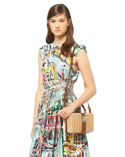 Prada Wicker and leather shoulder bag outlook