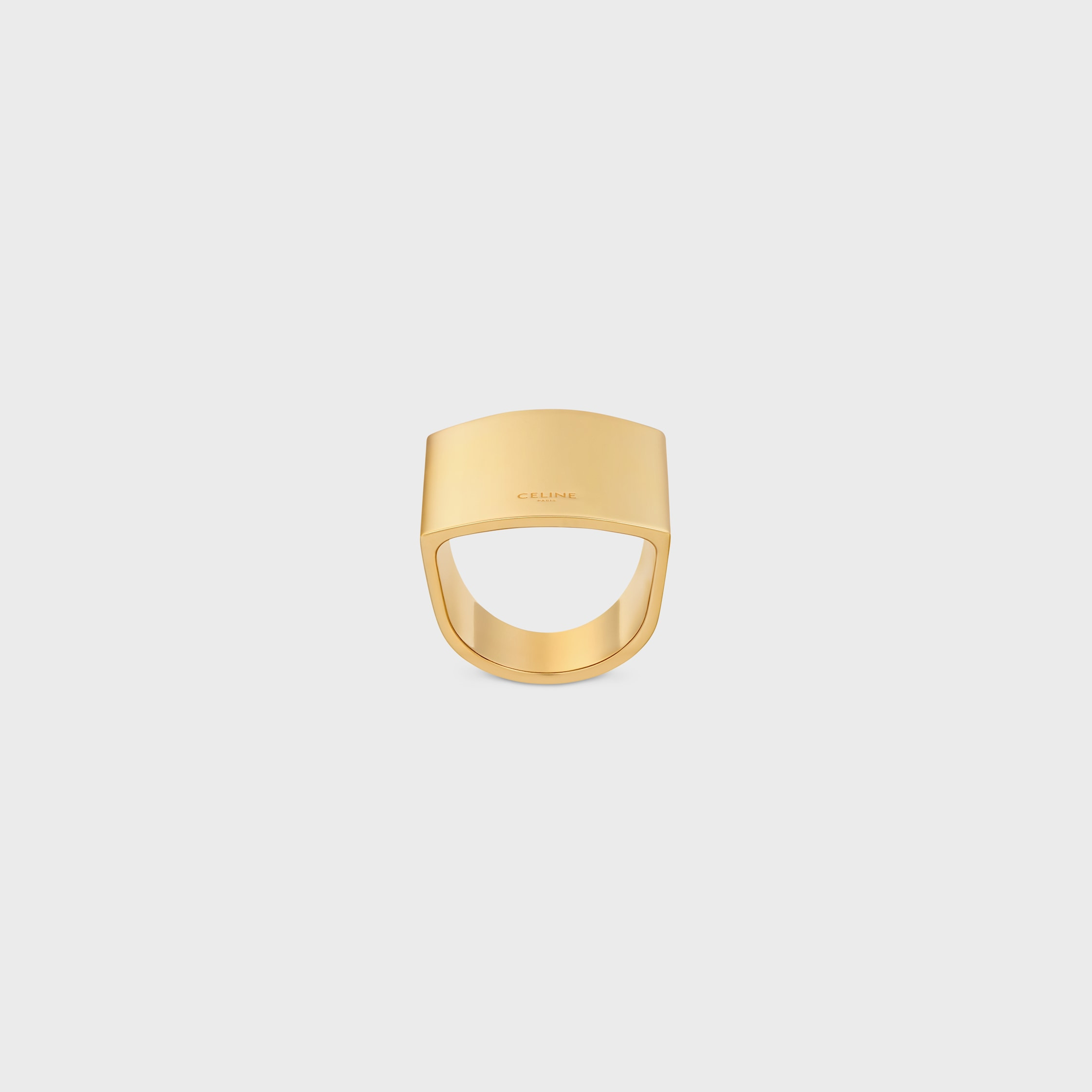 Formes Abstraites Pyramid Ring in Brass with Gold Finish - 1