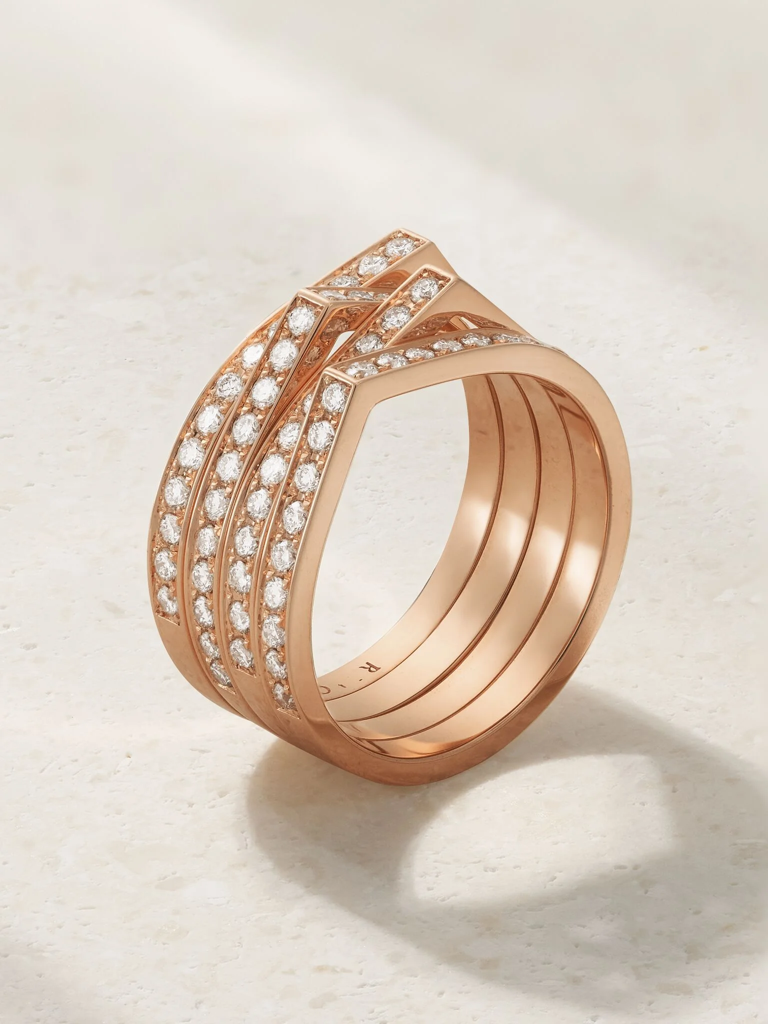 Antifer 18-karat rose gold diamond ring Gold - 1