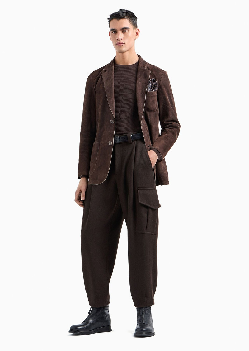 GIORGIO ARMANI Single-pleat virgin wool cargo trousers outlook