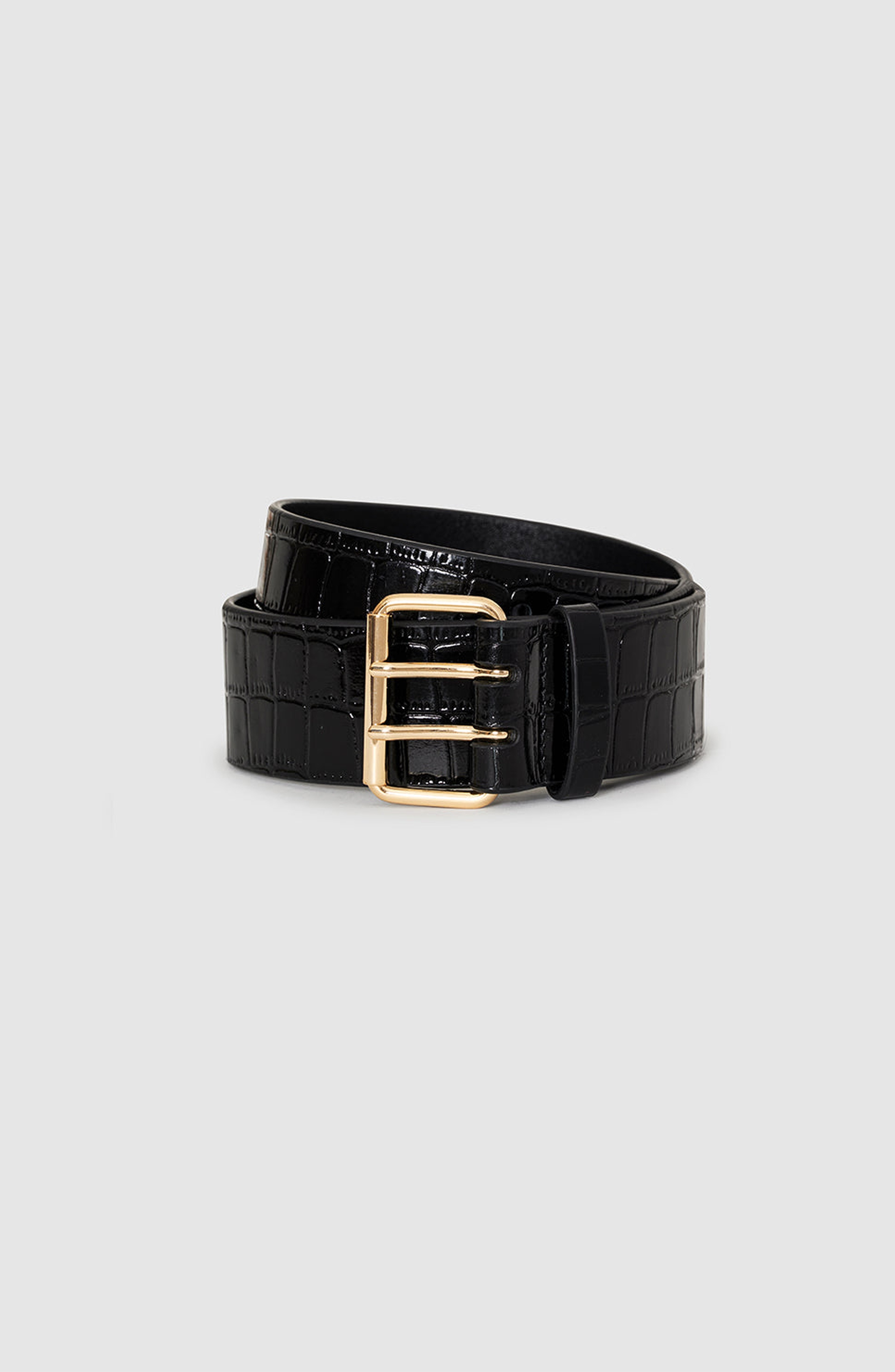 ANINE BING Mila Belt in Embossed Black at Nordstrom - 3