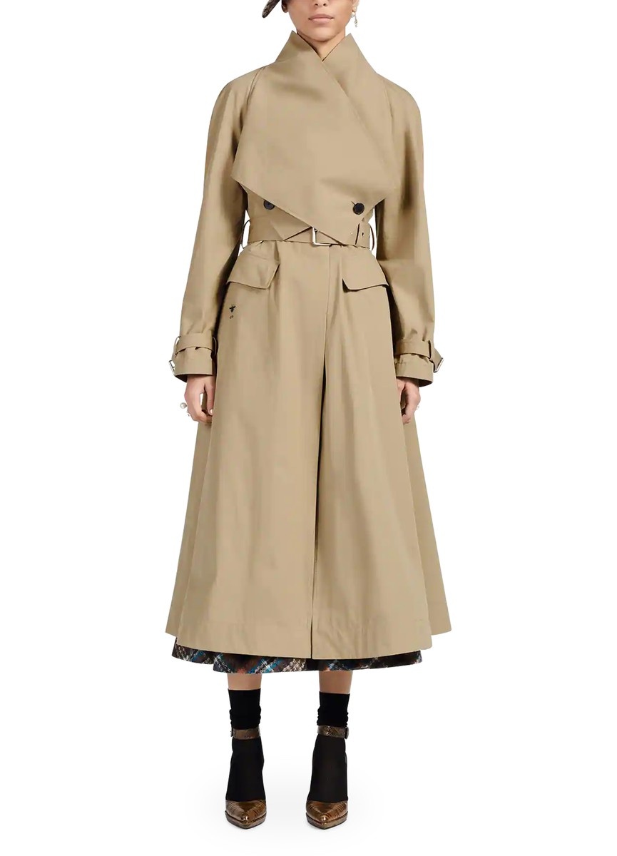 【DIOR】 Belted Trench Coat with Criss Cross Collar Dior Belted Trench Coat with Criss Cross Collar | REVERSIBLE
