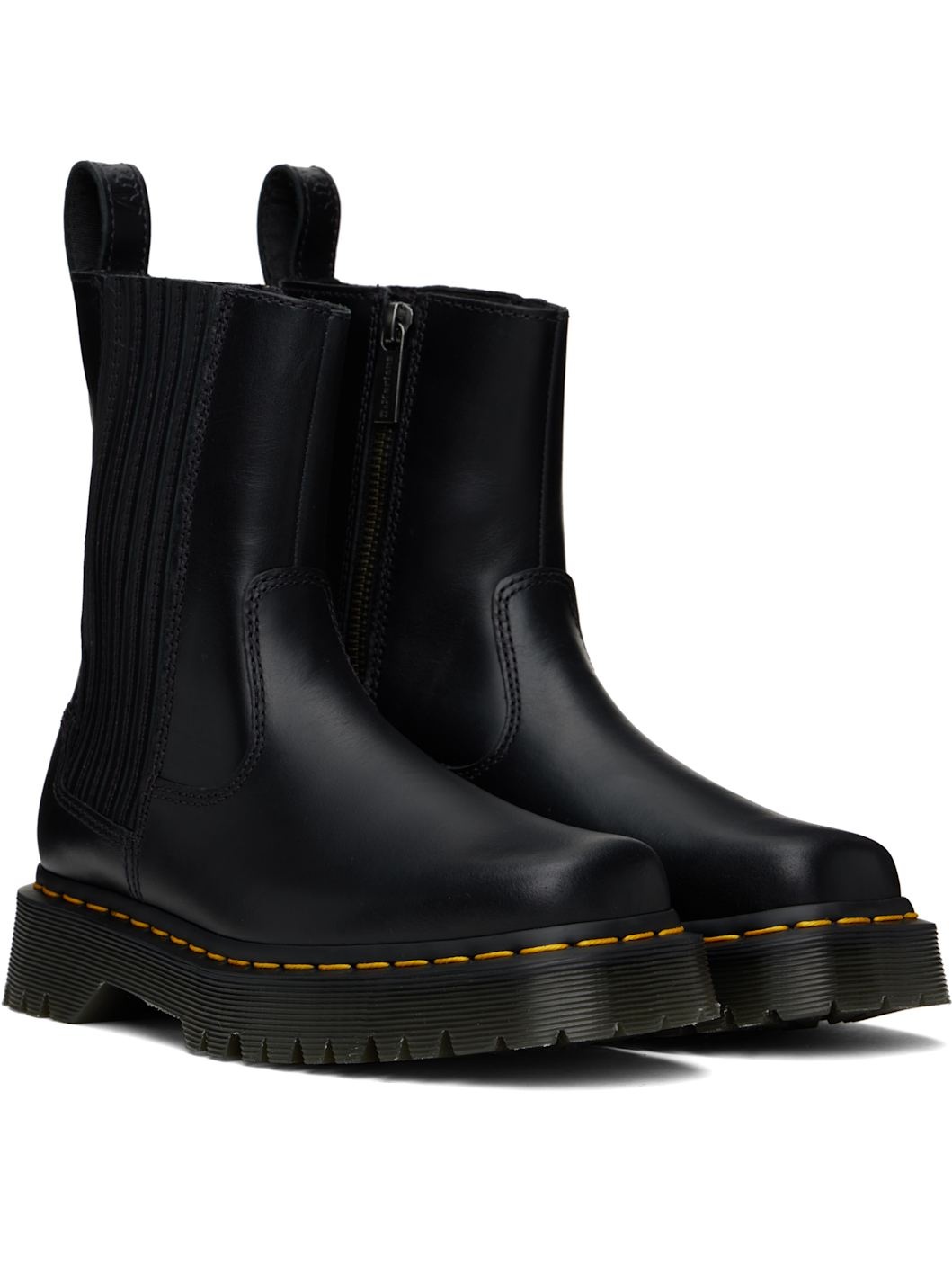 Black Amaaya Lo Leather Boots - 4