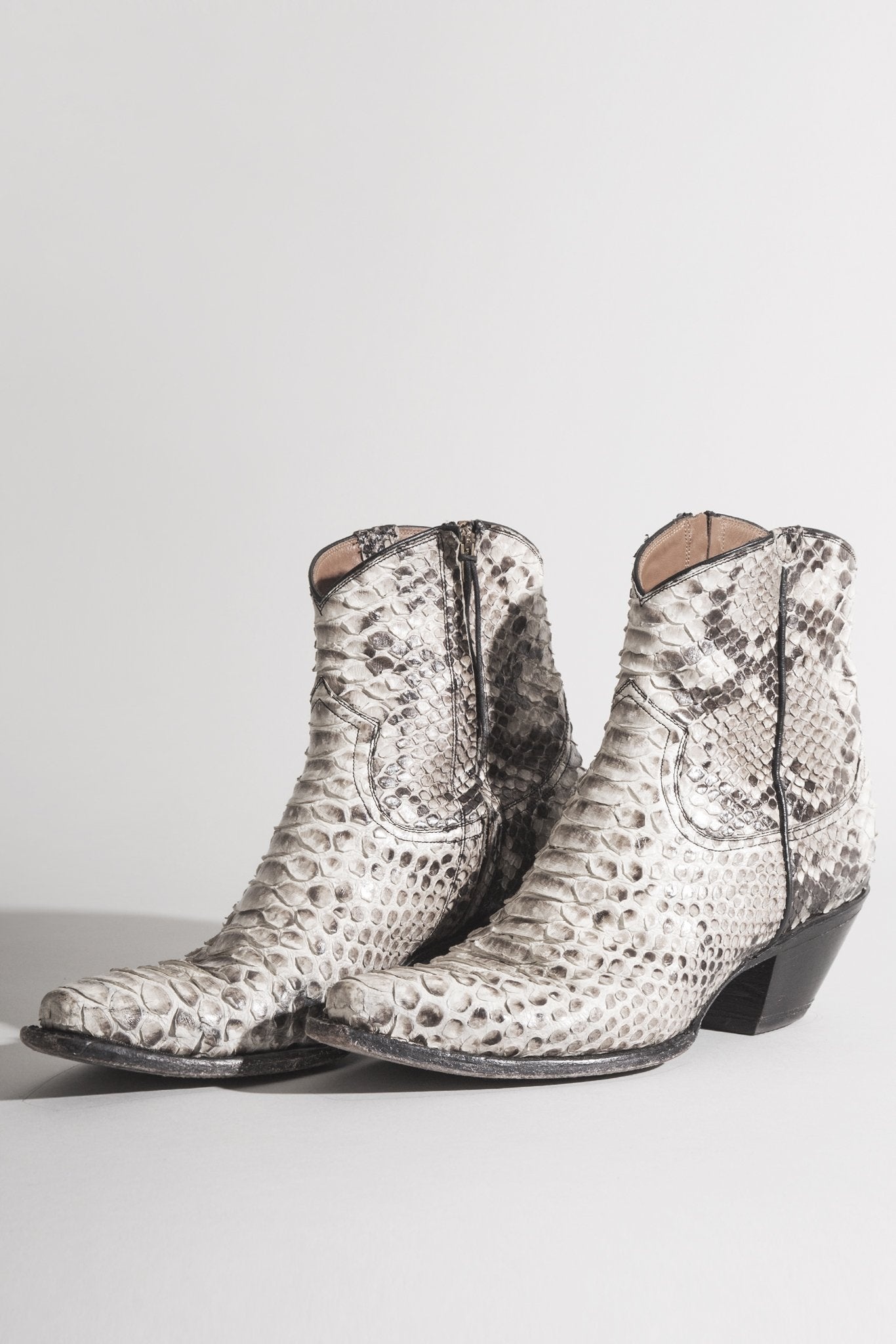 COWBOY ANKLE BOOT - BROWN SNAKE - 1