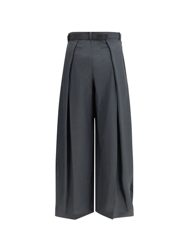 sacai belted pleated trousers outlook