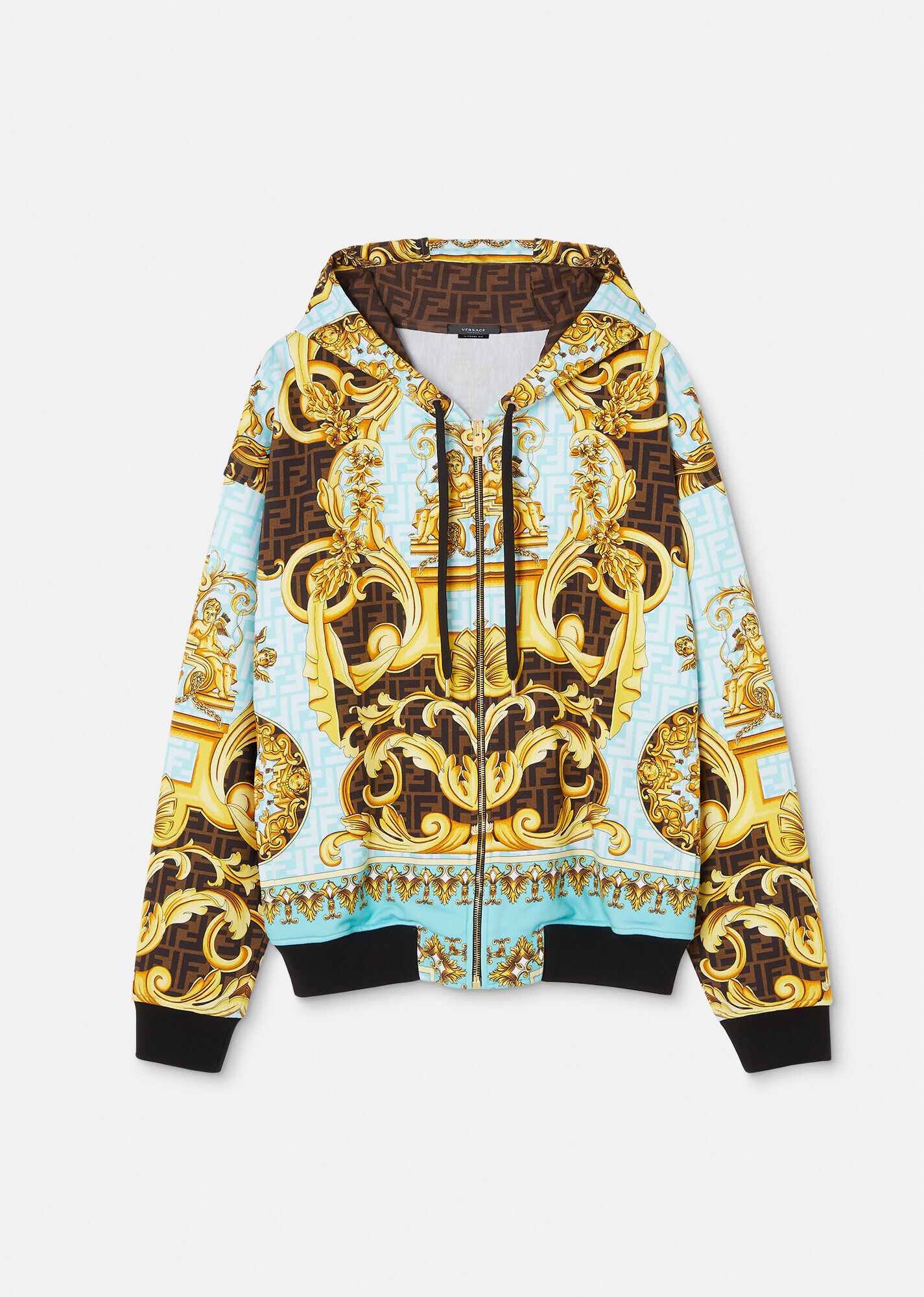 Fendace Gold Baroque Zip Hoodie - 1