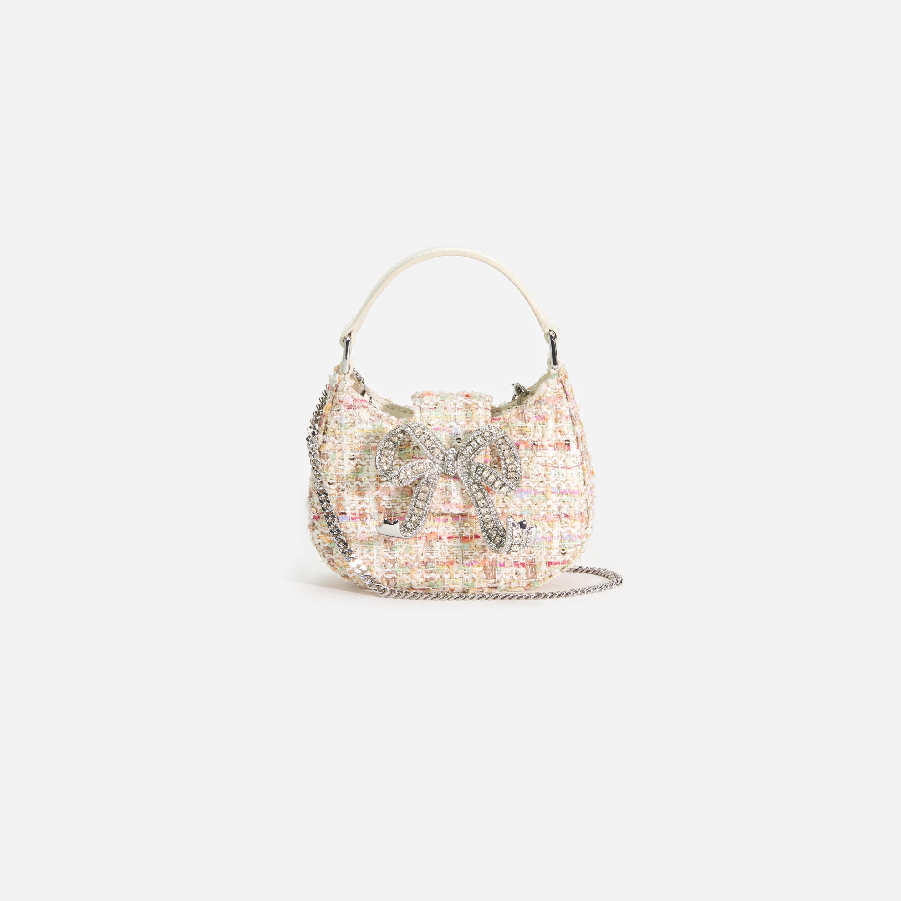 Cream Boucle Micro Bag - 4