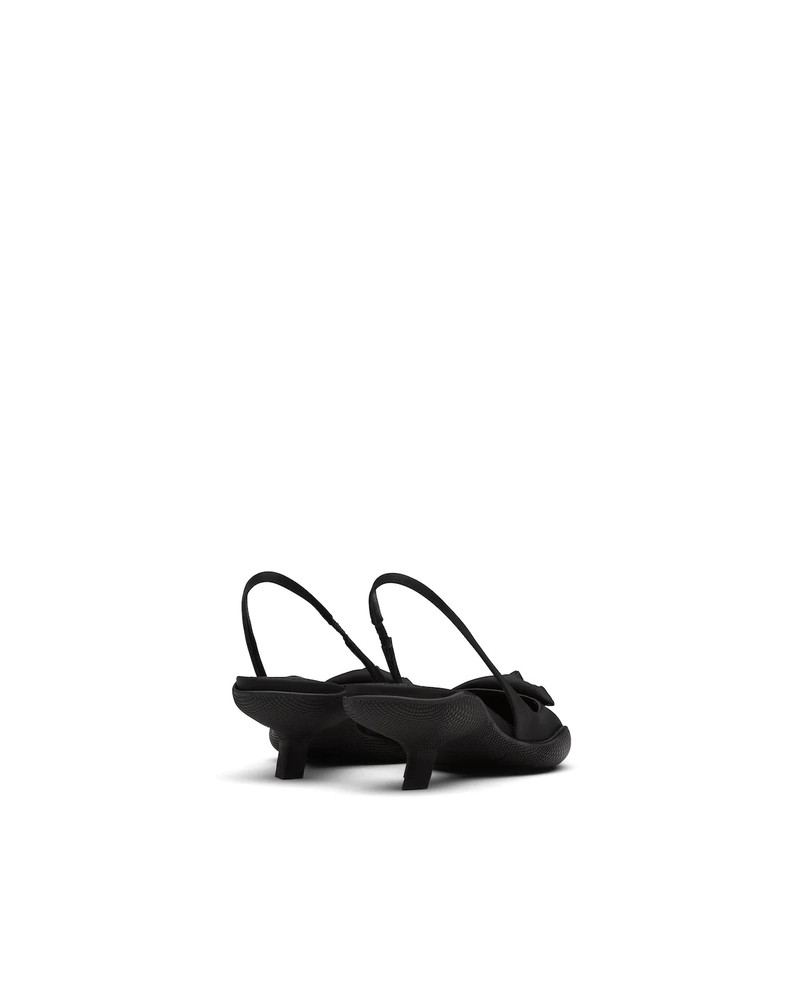 Nylon gabardine slingback pumps 3