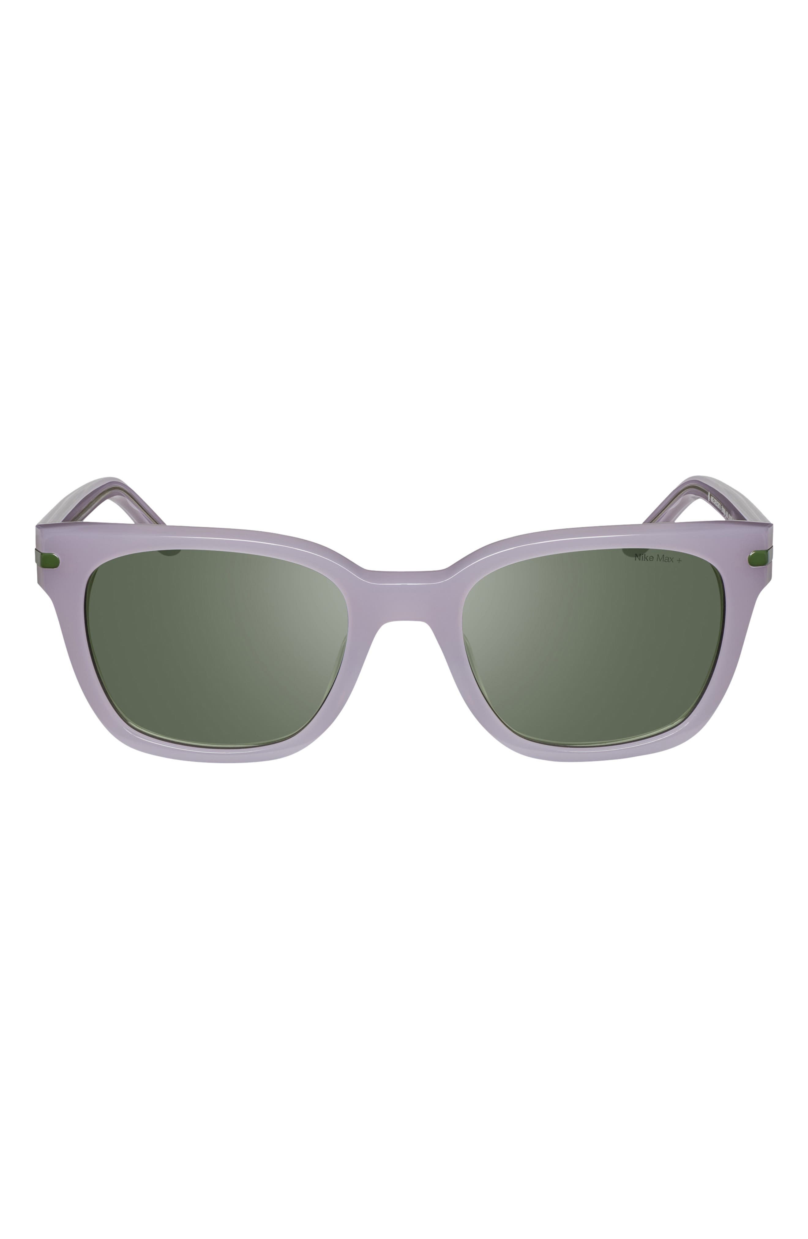 Nike Crescent II 52mm Square Sunglasses in Milky Lilac Bloom /Green at Nordstrom - 8