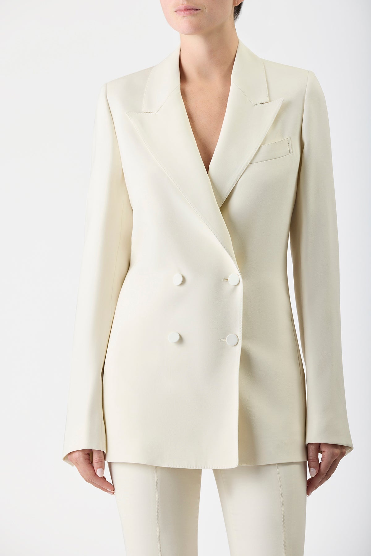 Damus Blazer in Silk Wool Cady - 4