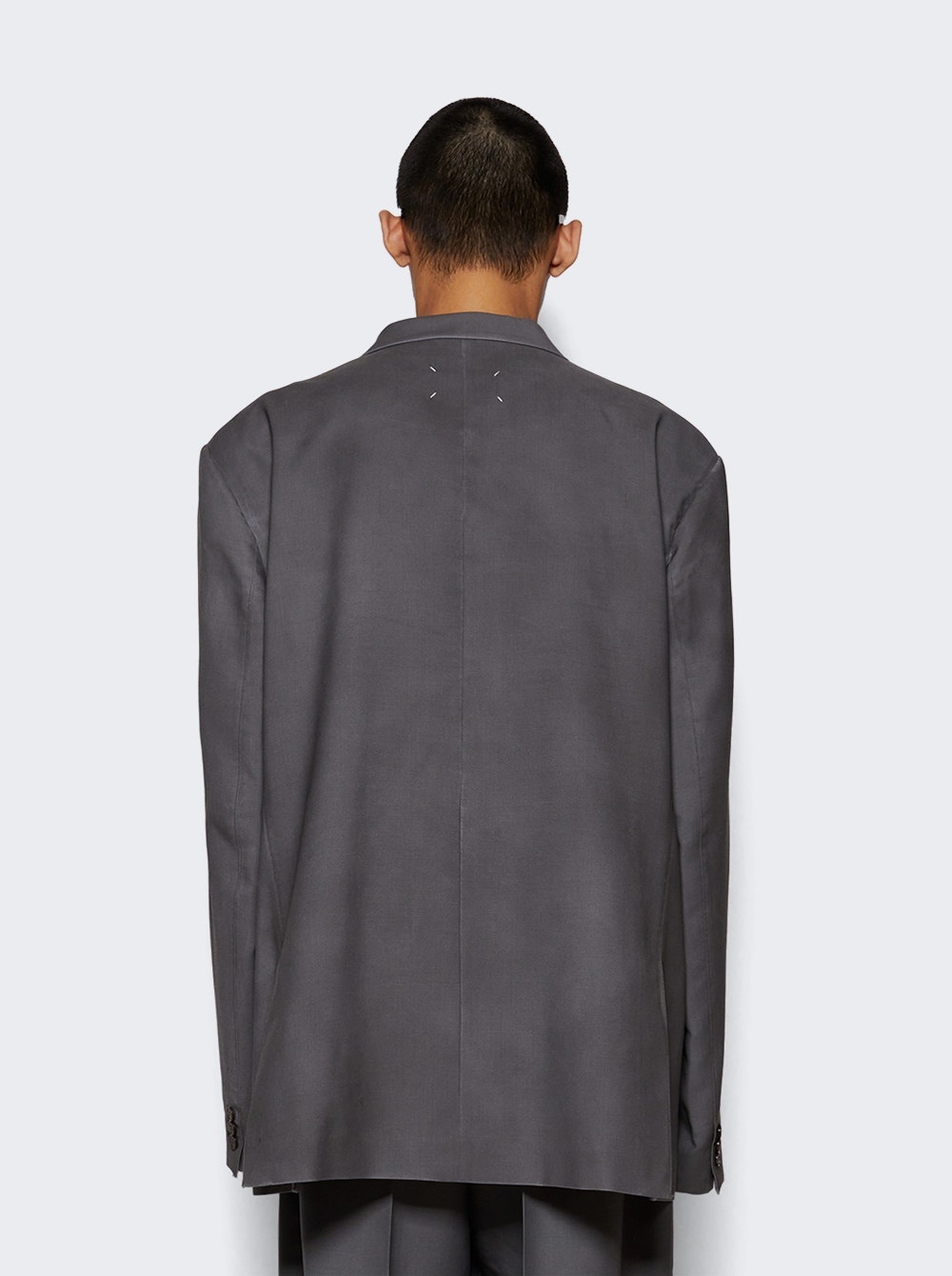 Mohair Wool Blazer Medium Grey - 4