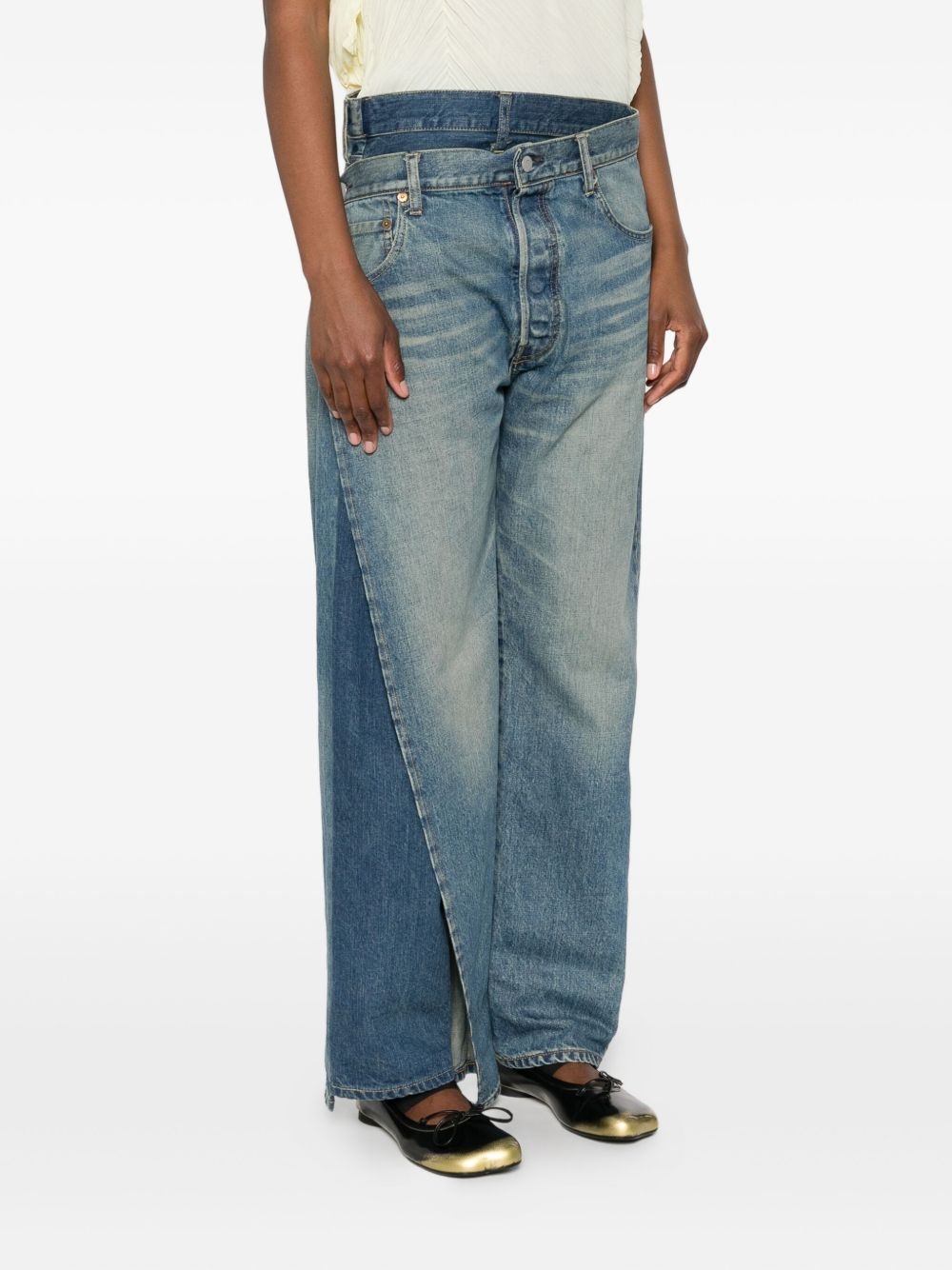 asymmetric-hem jeans - 3