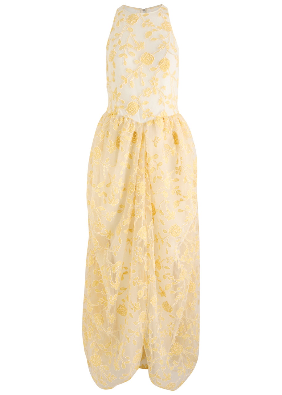 Rotate Birger Christensen Floral-embellished Tulle Midi Dress - 1
