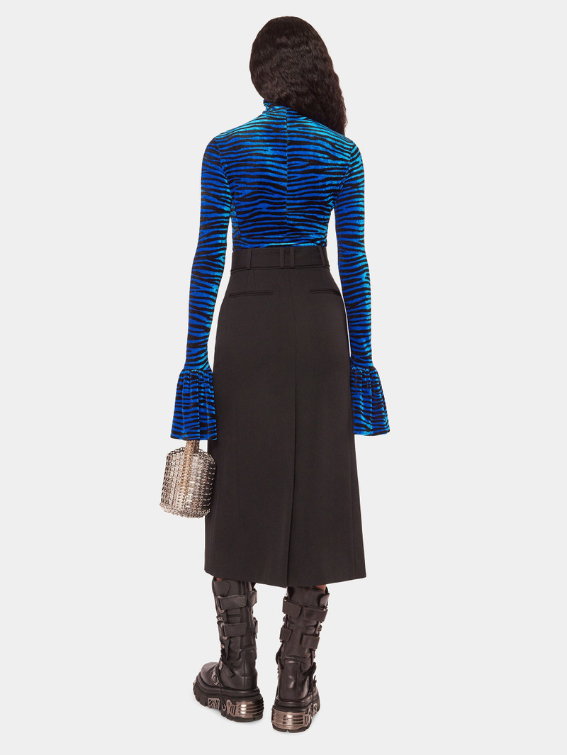 BLACK LONG SKIRT WITH STUDDED BELT 6