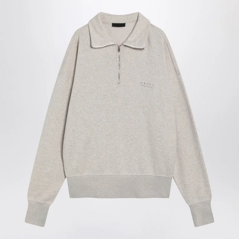 Prada Natural-Coloured Cotton Polo With Zip Men - 1