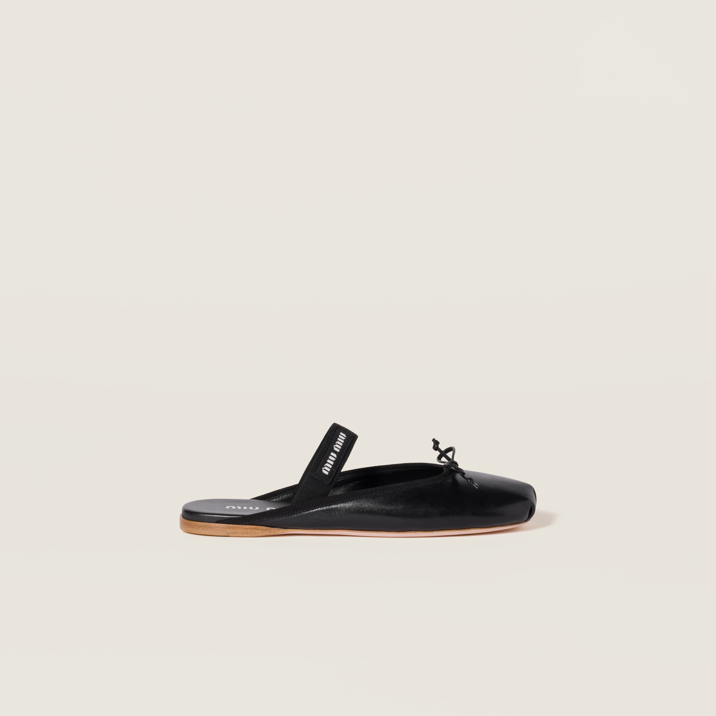 Leather ballerina mules - 2
