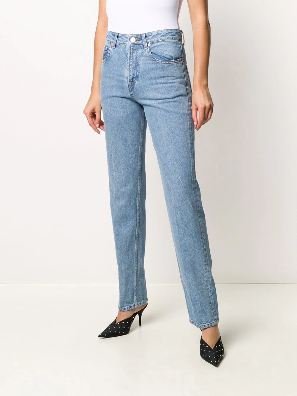 slim-fit V-detail jeans - 4