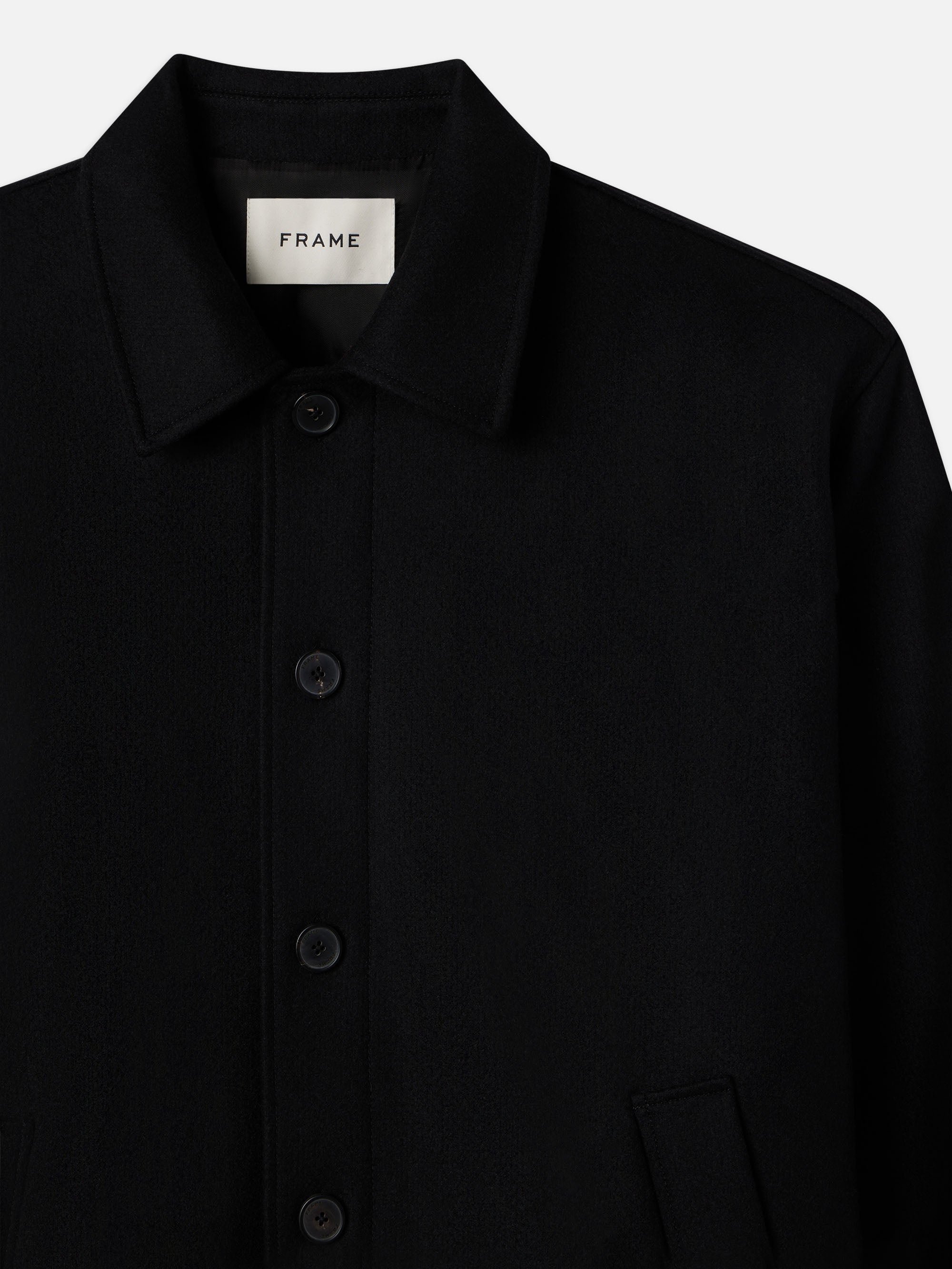 Textured Overshirt Jacket in Black - 3