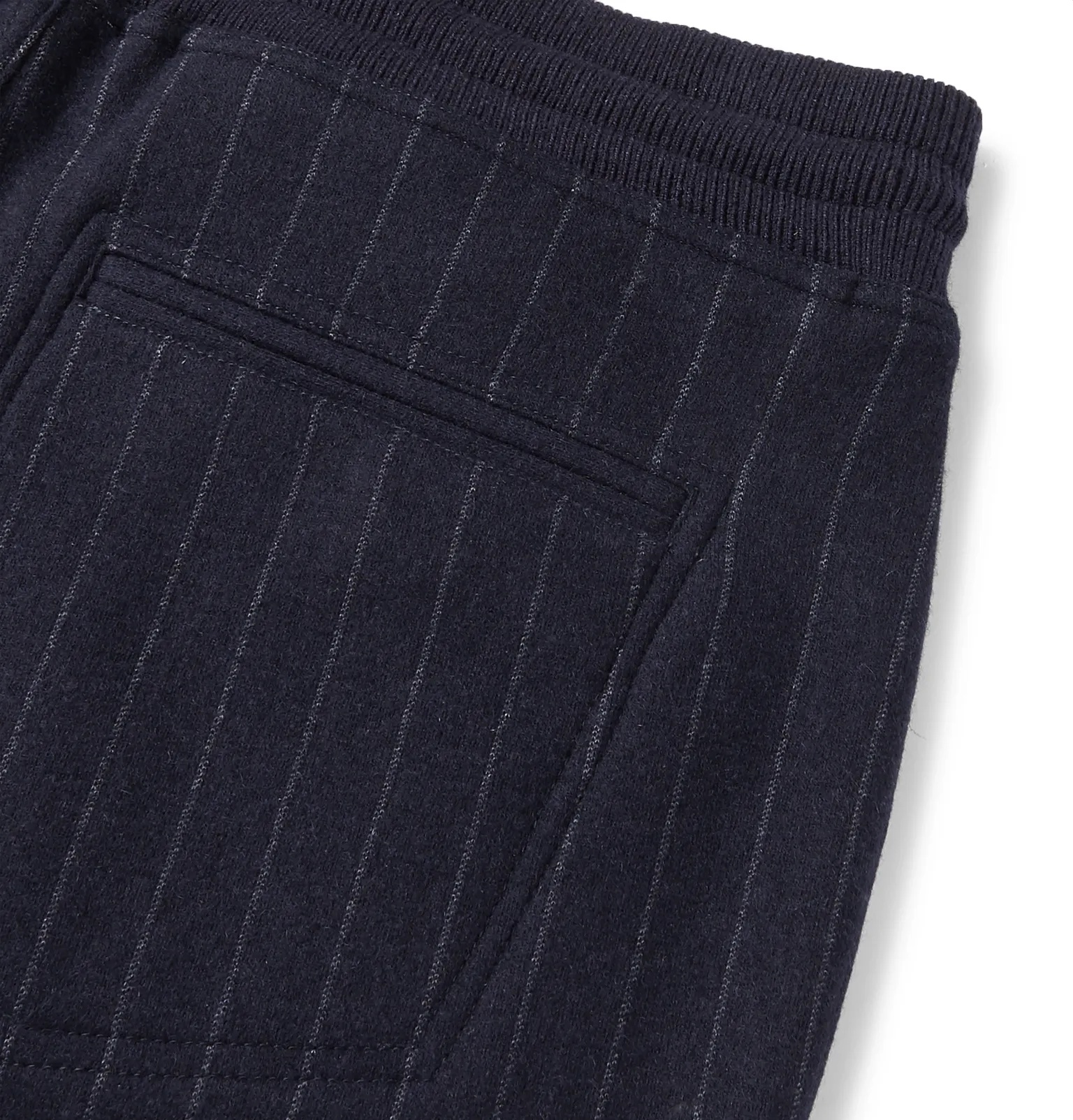 Pinstriped Cashmere and Cotton-Blend Sweatpants - 5