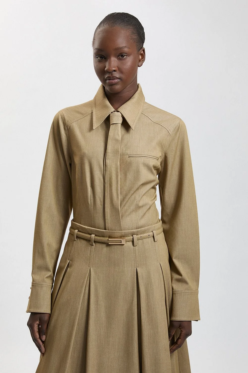 Tailored Tie Neck Shirt - 1