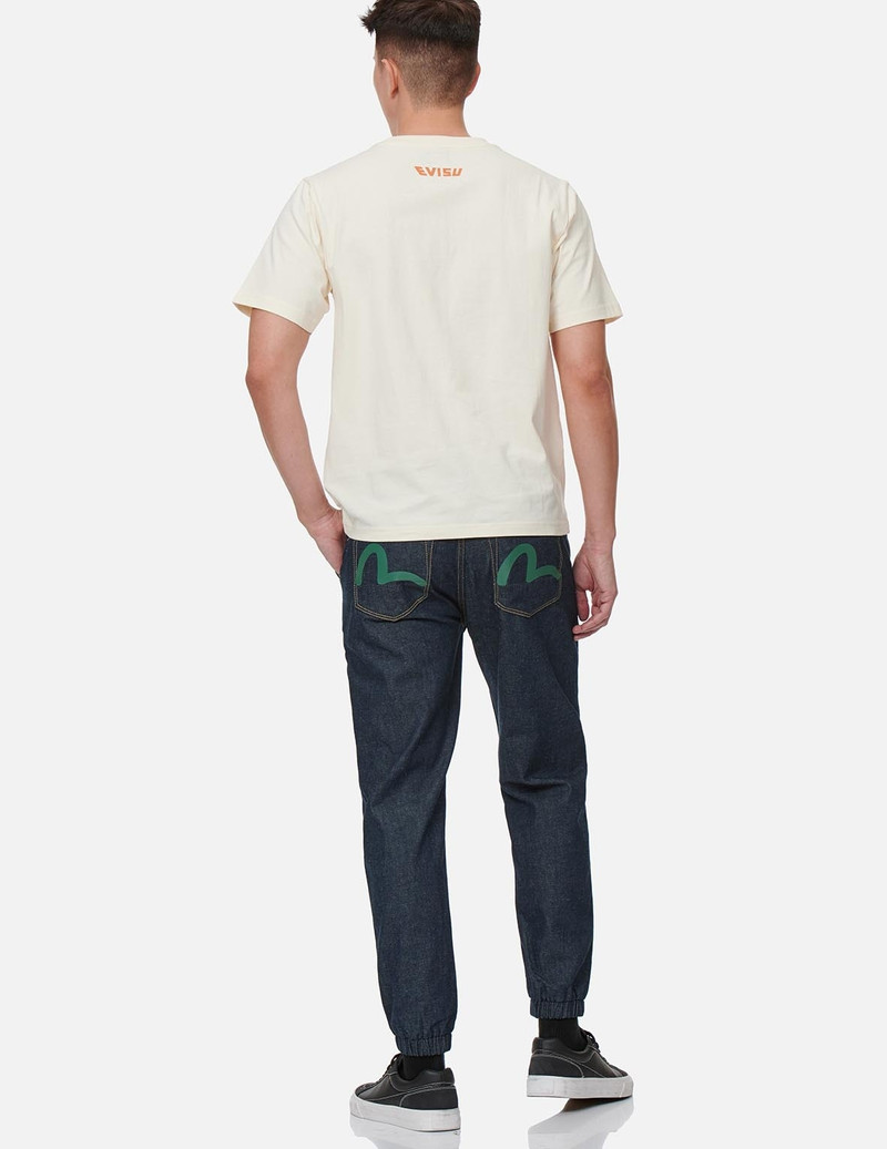 SEAGULL PRINT DENIM JOGGER PANTS 3