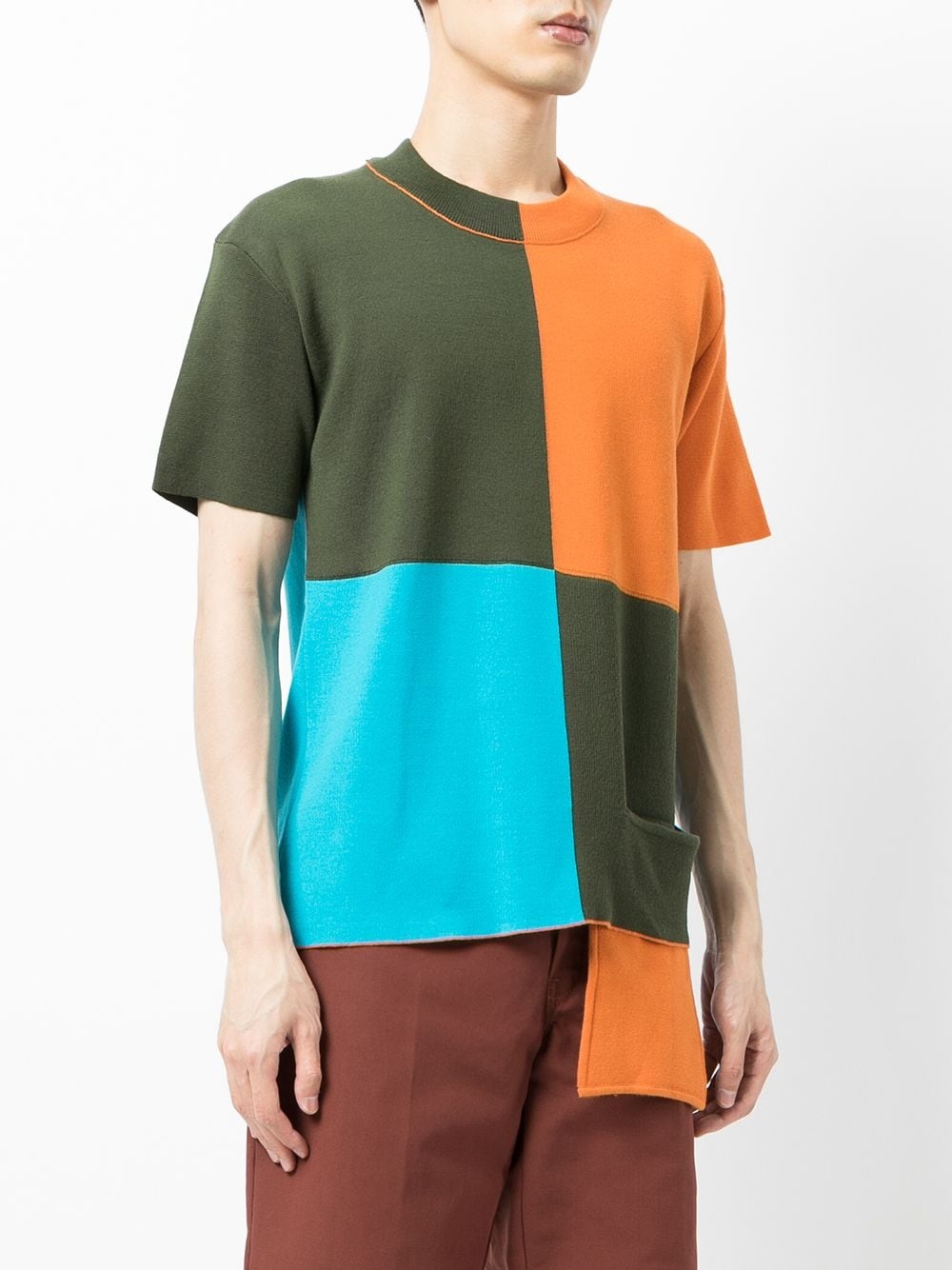 asymmetric colour-block T-shirt - 3