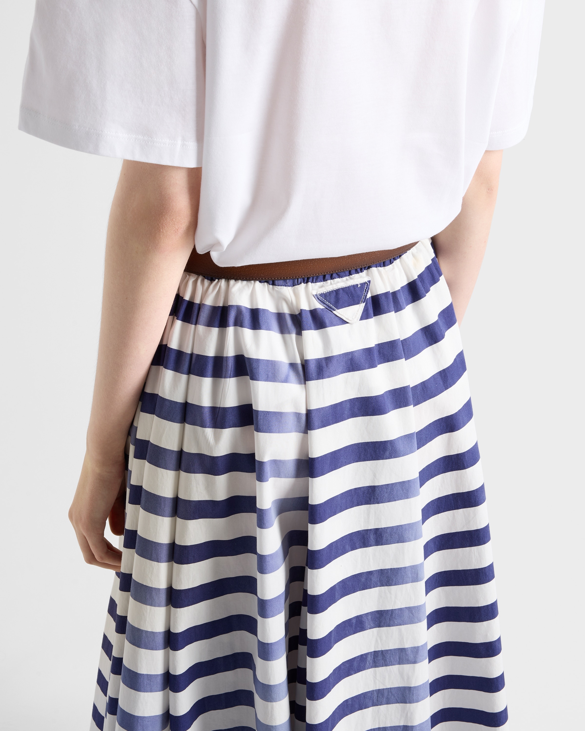 Striped old poplin full skirt - 3