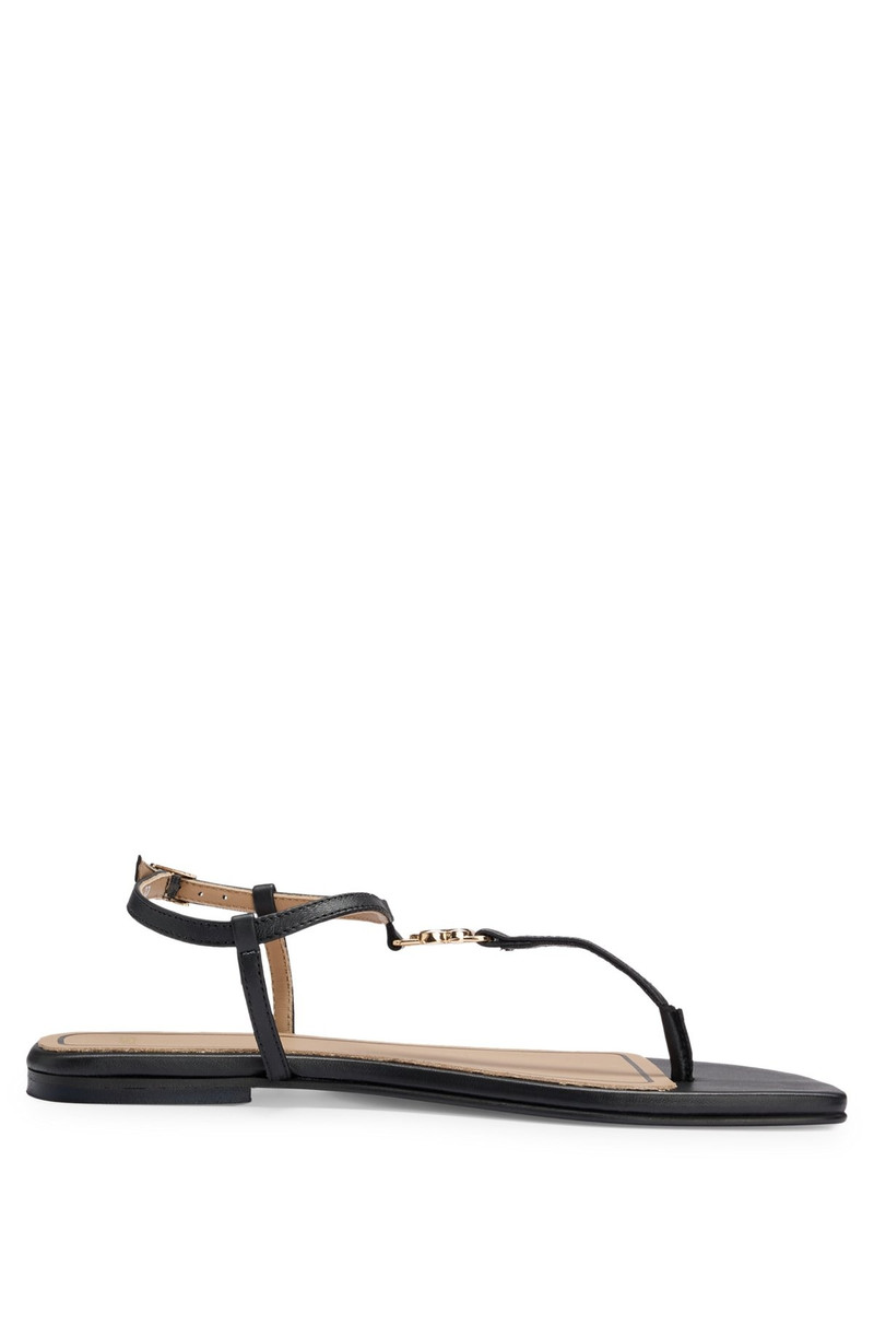 LEATHER SANDALS WITH TOE-POST DETAIL 1
