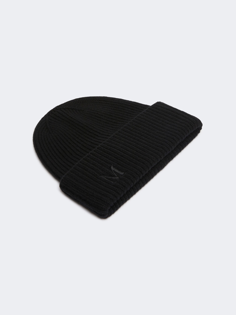 Max Mara RETINA Rib-knit cashmere beanie hat - BLACK outlook