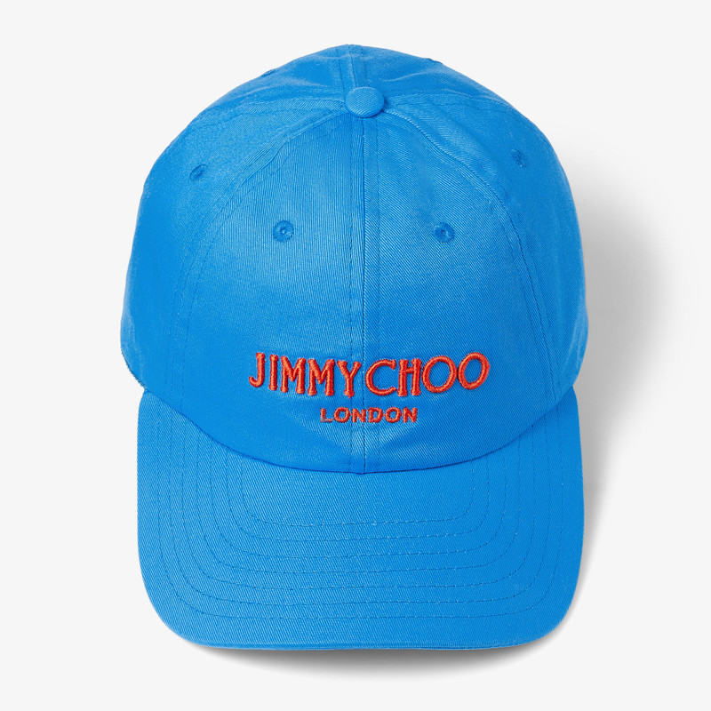 JIMMY CHOO Pacifico
Sky/Paprika Embroidered Cotton Baseball Cap outlook