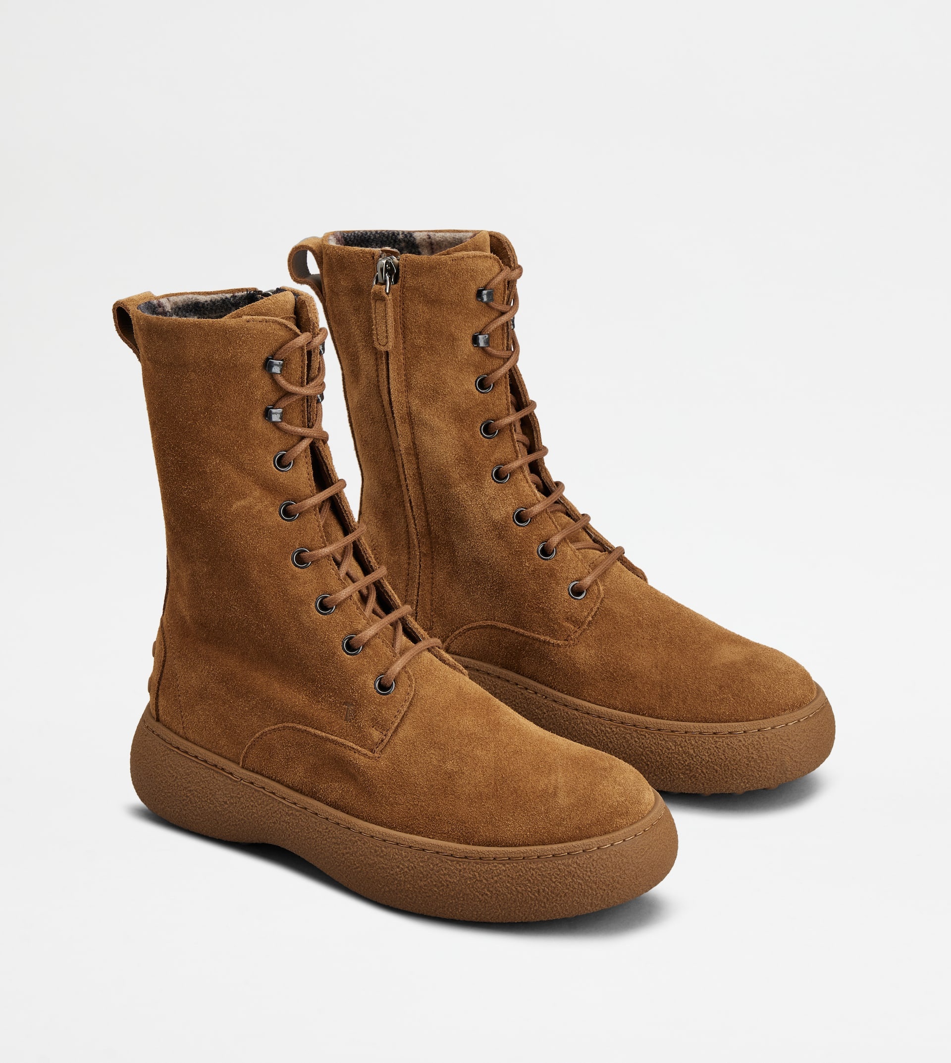 TOD'S W. G. LACE-UP ANKLE BOOTS IN SUEDE - BROWN - 3