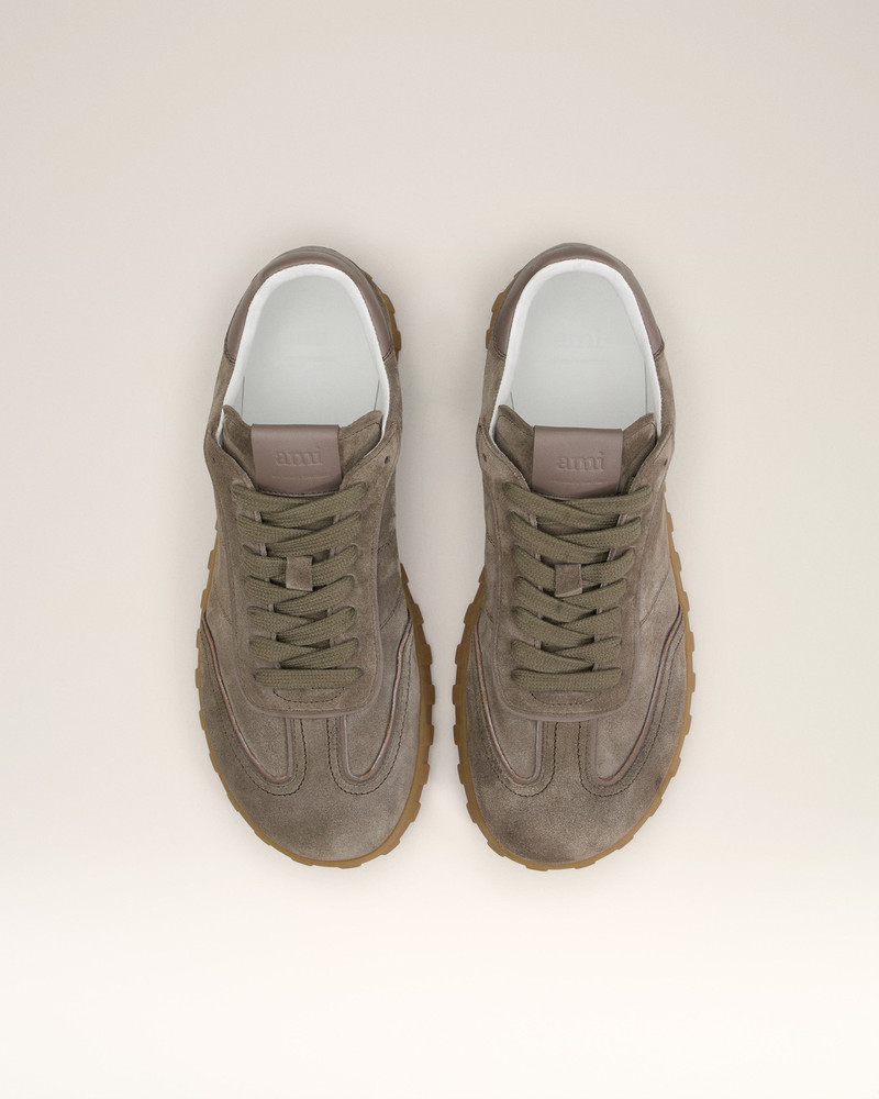 BEIGE LEATHER LOW TOP STEP SNEAKERS 5