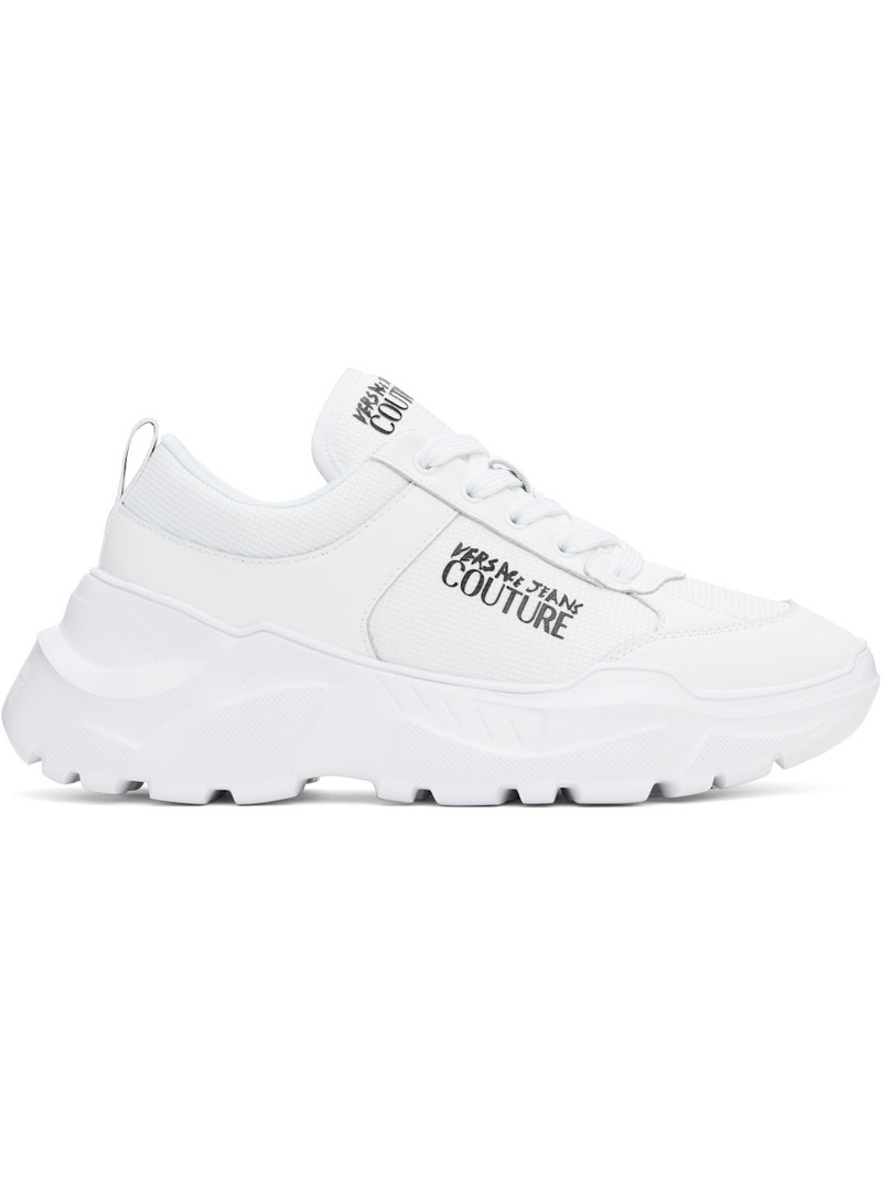 White Logo Speedtrack Sneakers - 1
