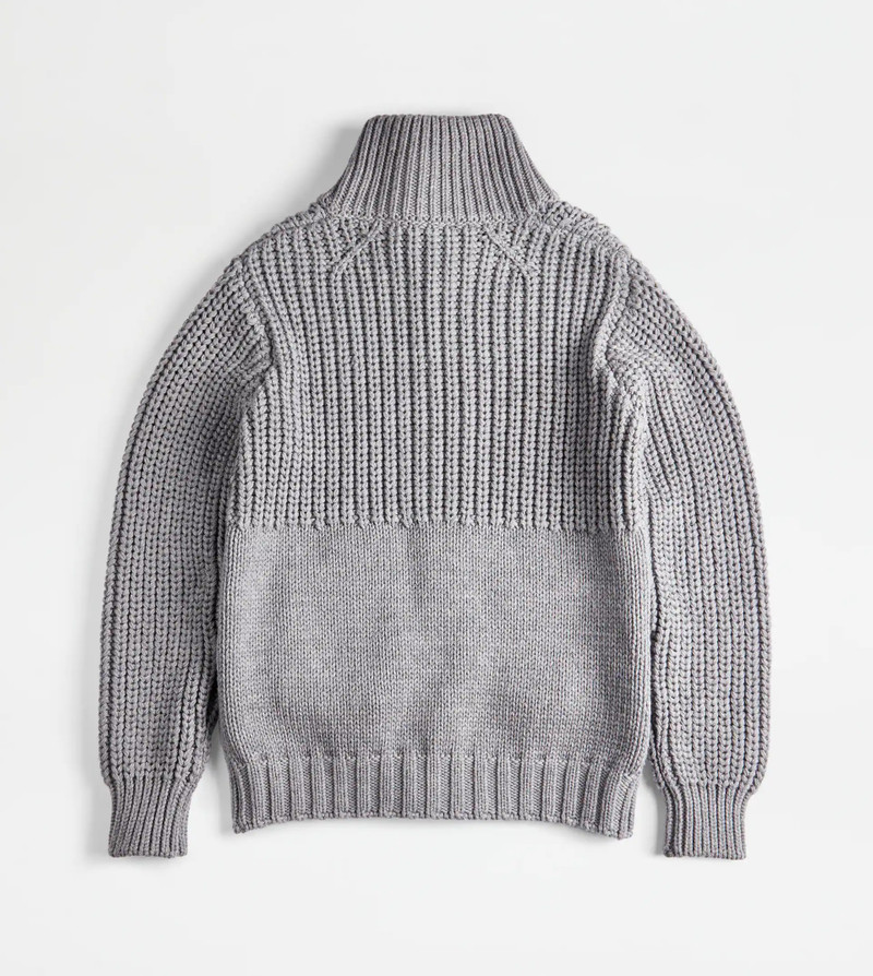 TOD'S ZIPPED CARDIGAN - GREY 8