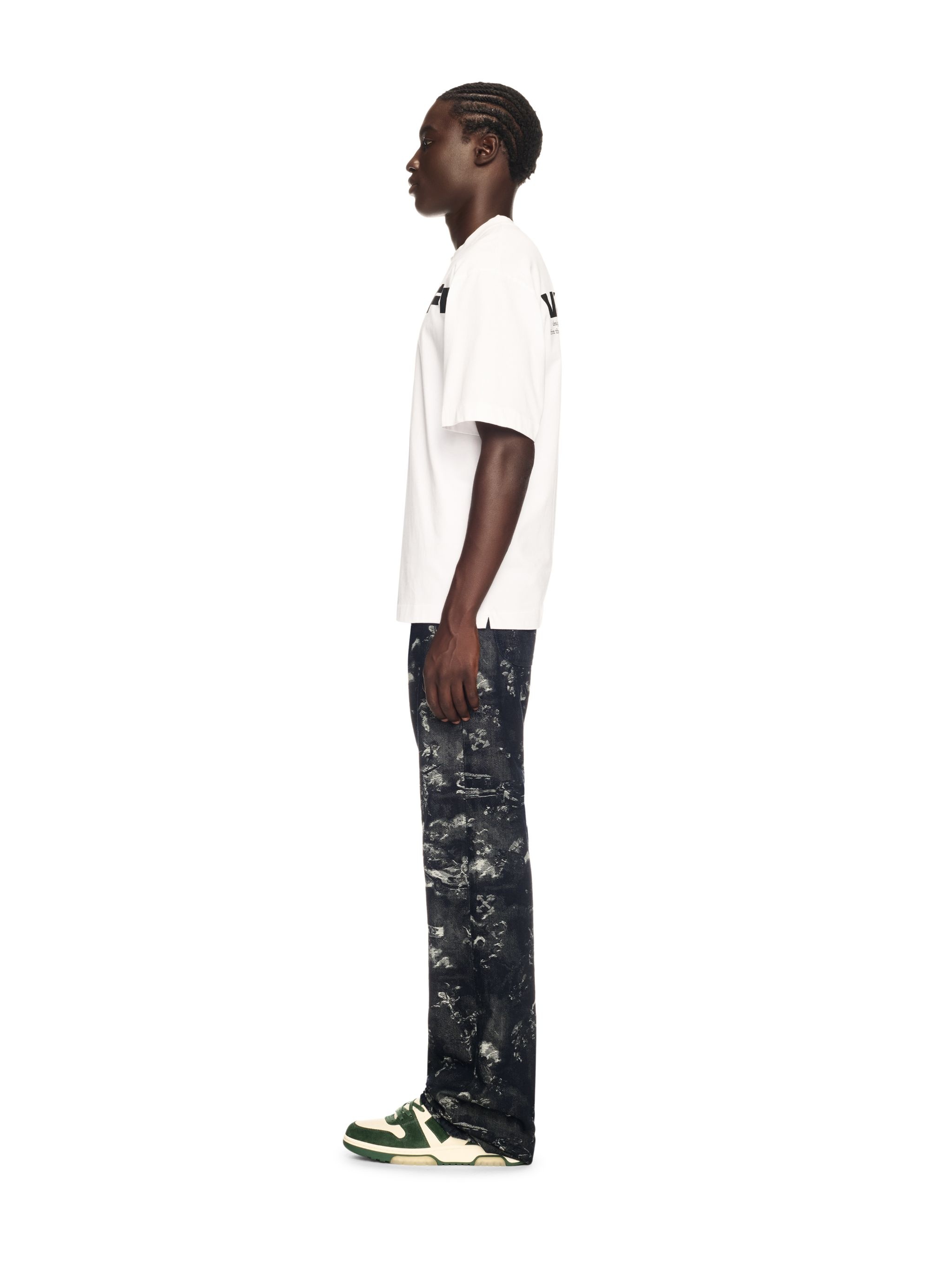 White Off Split T-shirt - 3