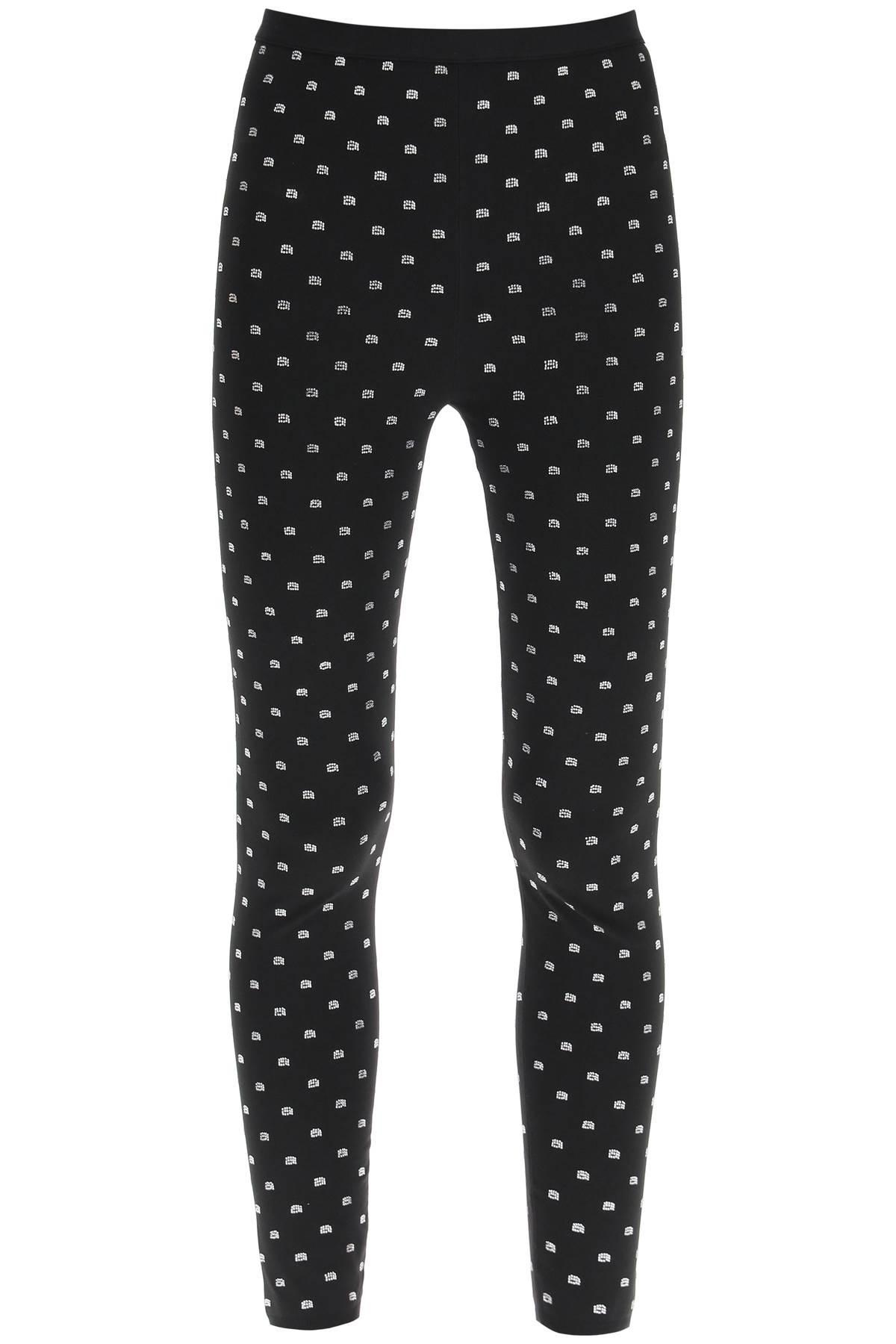 Alexander Wang Cropped Leggings With Crystal Studded Logoed Band