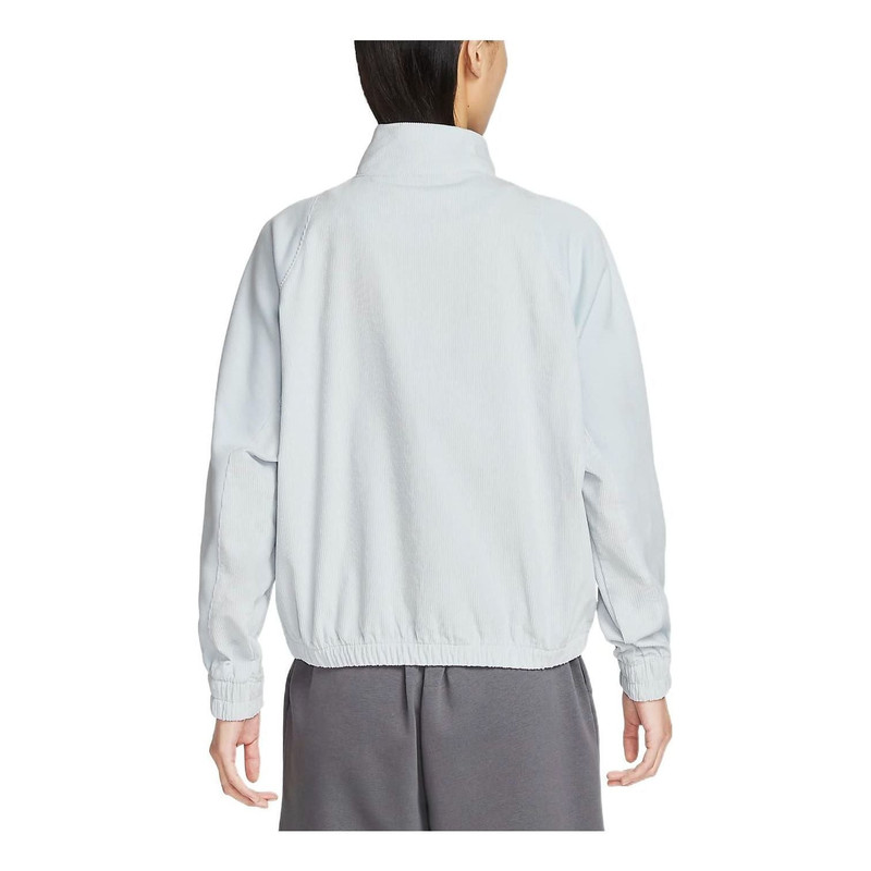 Nike (WMNS) Nike Air Logo Corduroy Full-Zip Stand Collar Jacket 'Grey' DQ6929-043 outlook