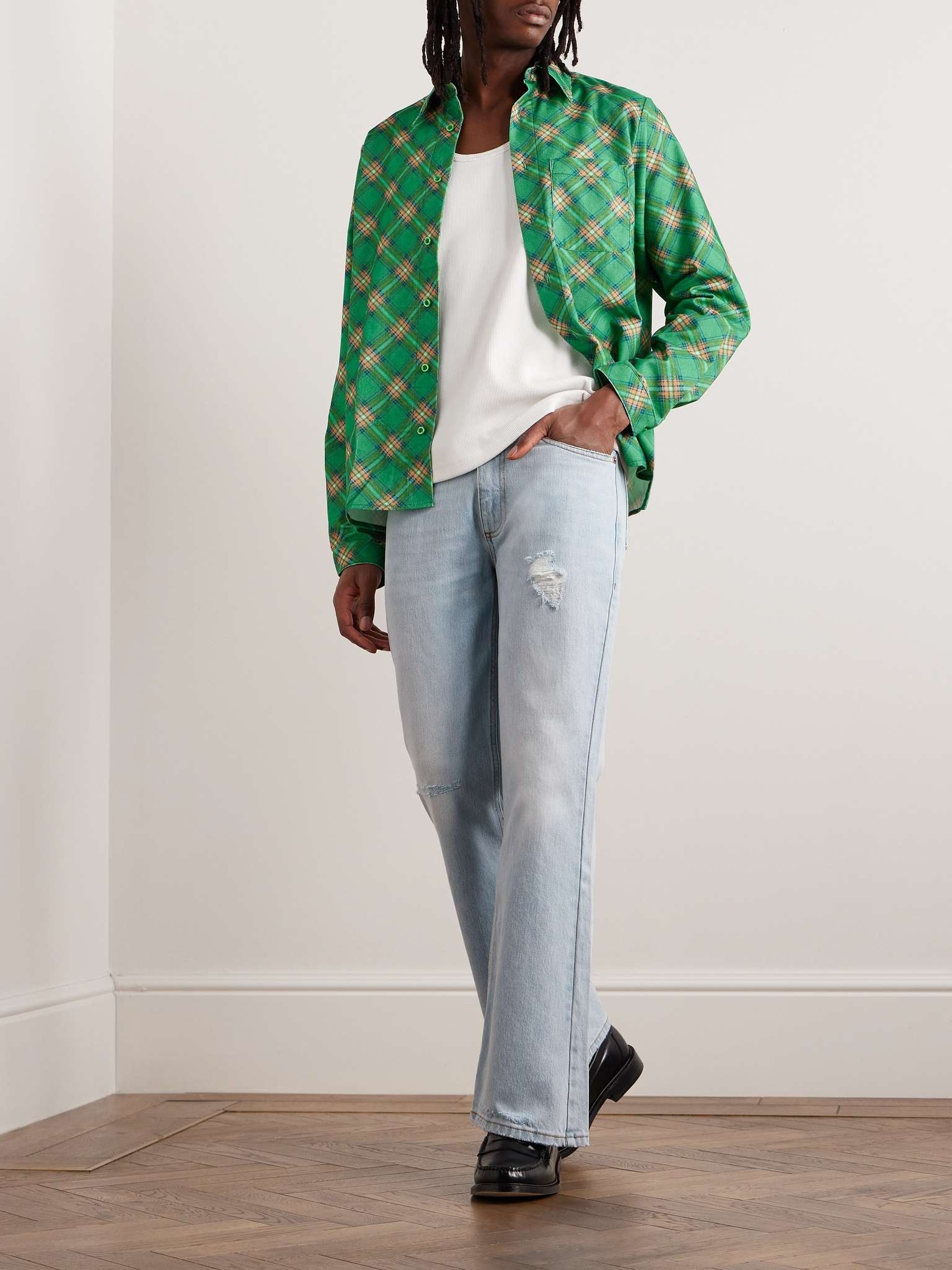 Flared Distressed Jeans - 2