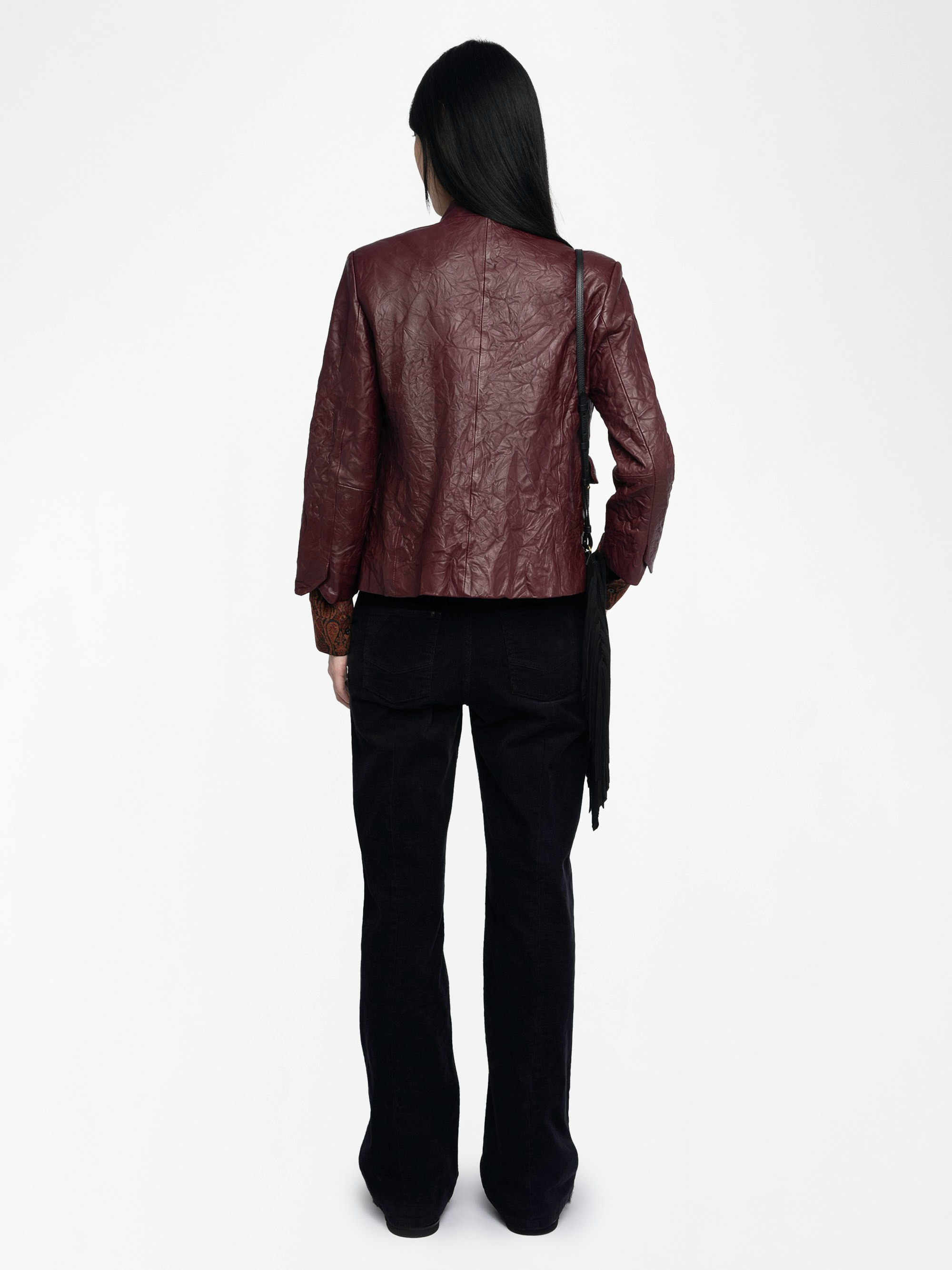 Veryn Crinkled Leather Blazer - 3