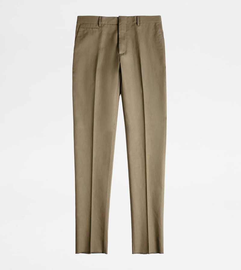 PANTS IN LINEN BLEND TWILL - GREY 1