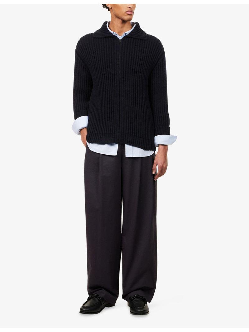 The Row Tibor Double-Pleat Cotton-Blend Trousers outlook